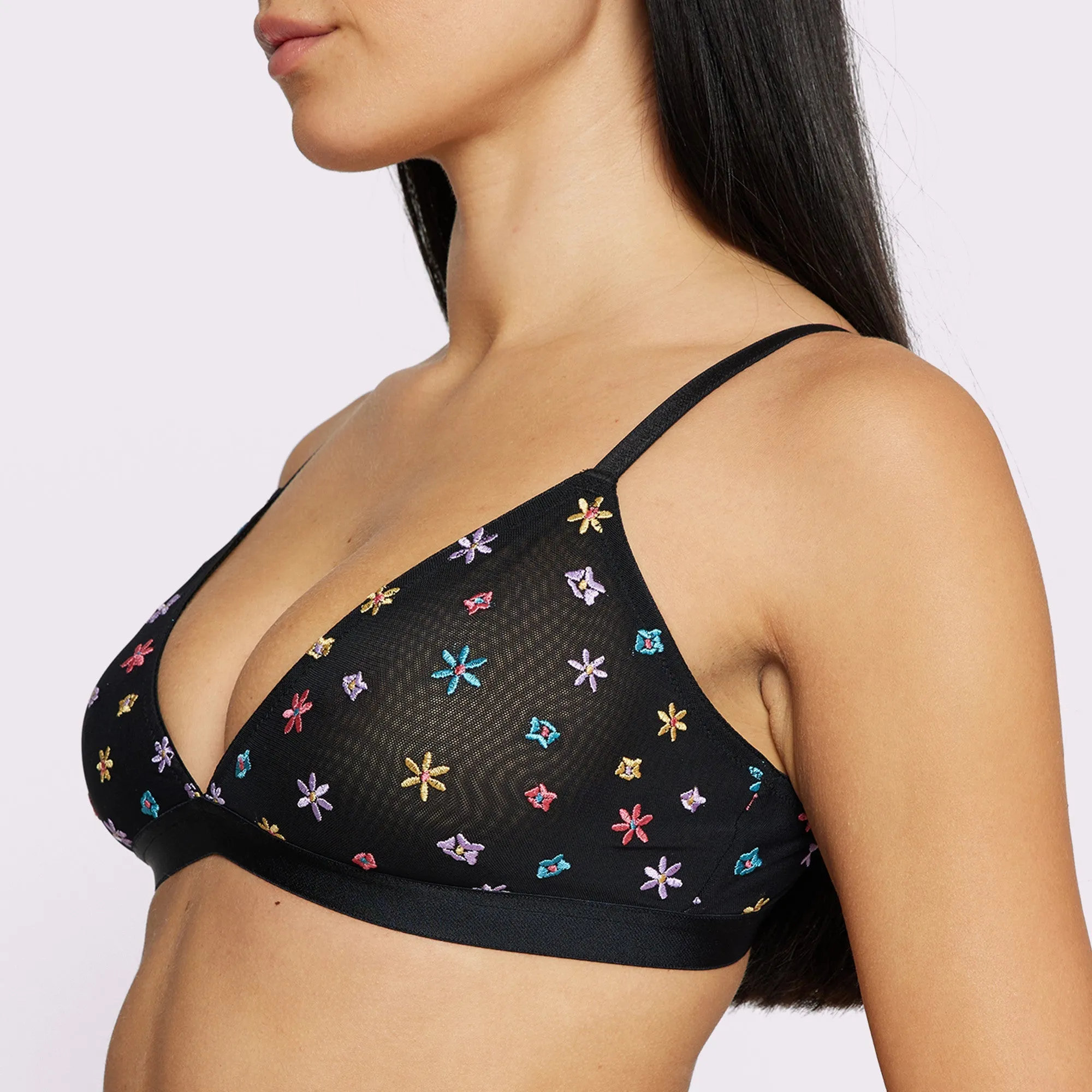 Triangle Bralette | Silky Mesh | Archive (Wildflower Embroidery) sold by Parade product image thumbnail 3