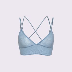 Strappy Longline Bralette | Silky Mesh | Archive (Bubble Bath) sold by Parade