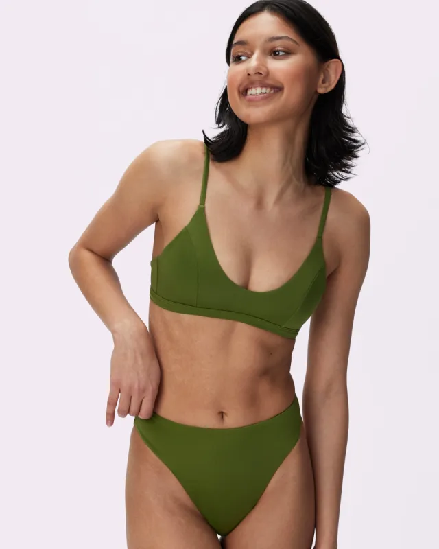 Scoop Bikini Top | EcoSplash Swim | Archive (Palm Tree) sold by Parade