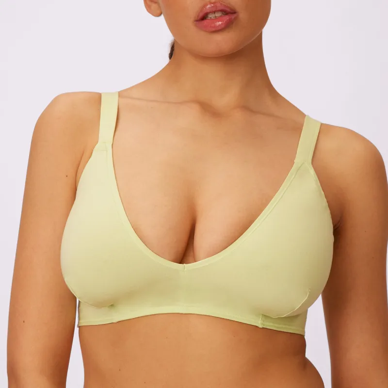Vintage Soft Triangle Bralette | New:Cotton | Archive (Lime Fizz) sold by Parade