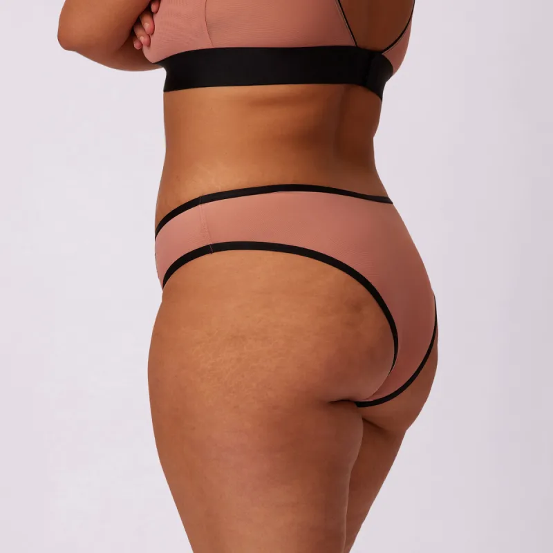 High Rise Cheeky | Silky Mesh | Archive (Hot Honey Butterfly) sold by Parade
