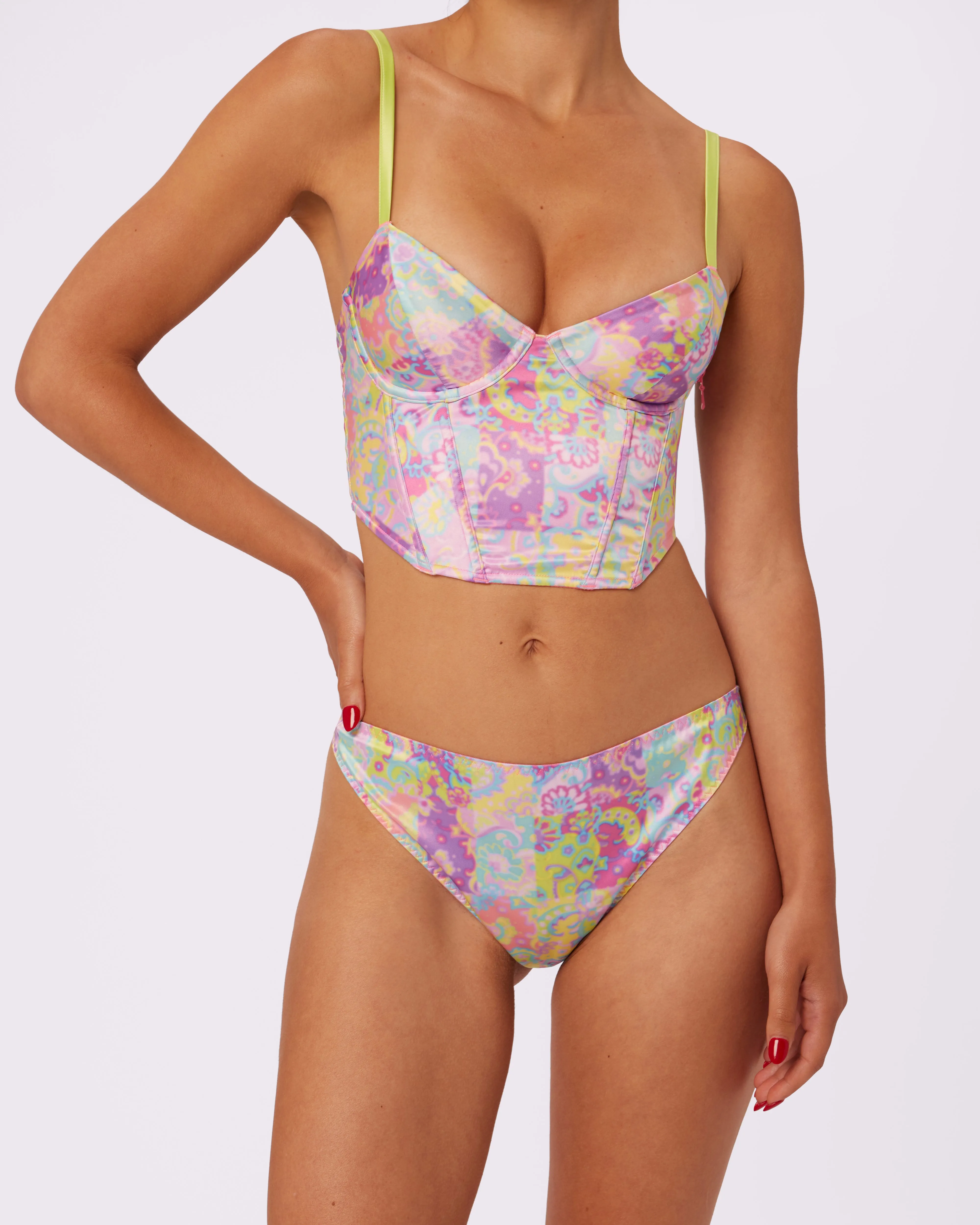 Satin Lace-up Cheeky | Glow Satin | Archive (Versailles) sold by Parade product image thumbnail 2