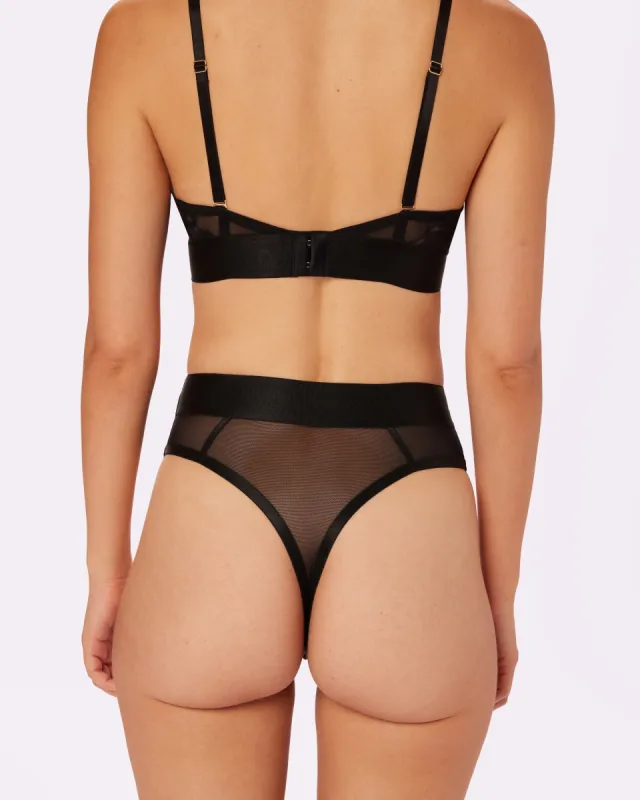 Sheer Sculpt Pop High Cut Thong | Silky Mesh (Eightball) sold by Parade