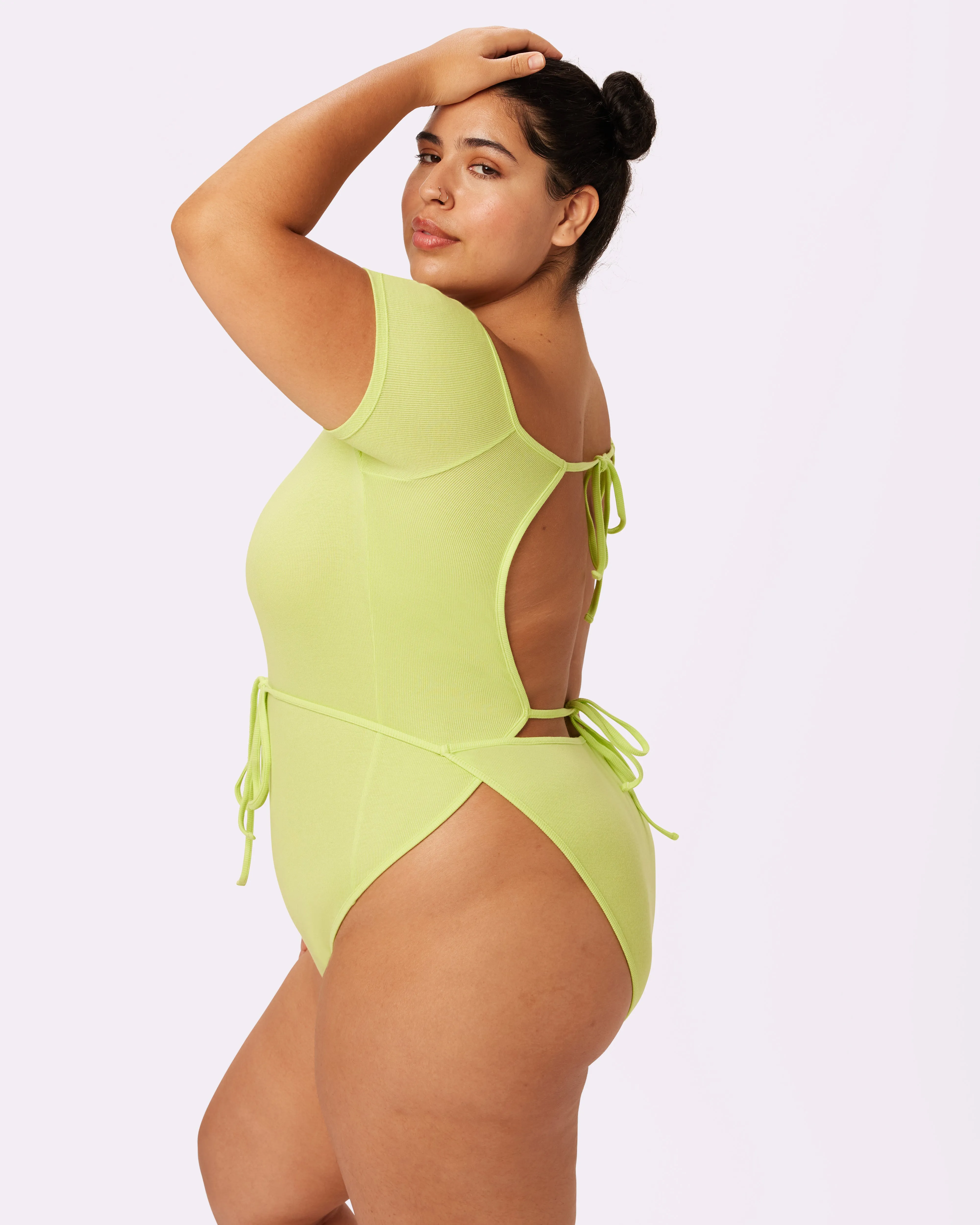 Comfort Rib Tie-Back Bodysuit | Lush Rib | Archive (Lime Fizz) sold by Parade product image thumbnail 3
