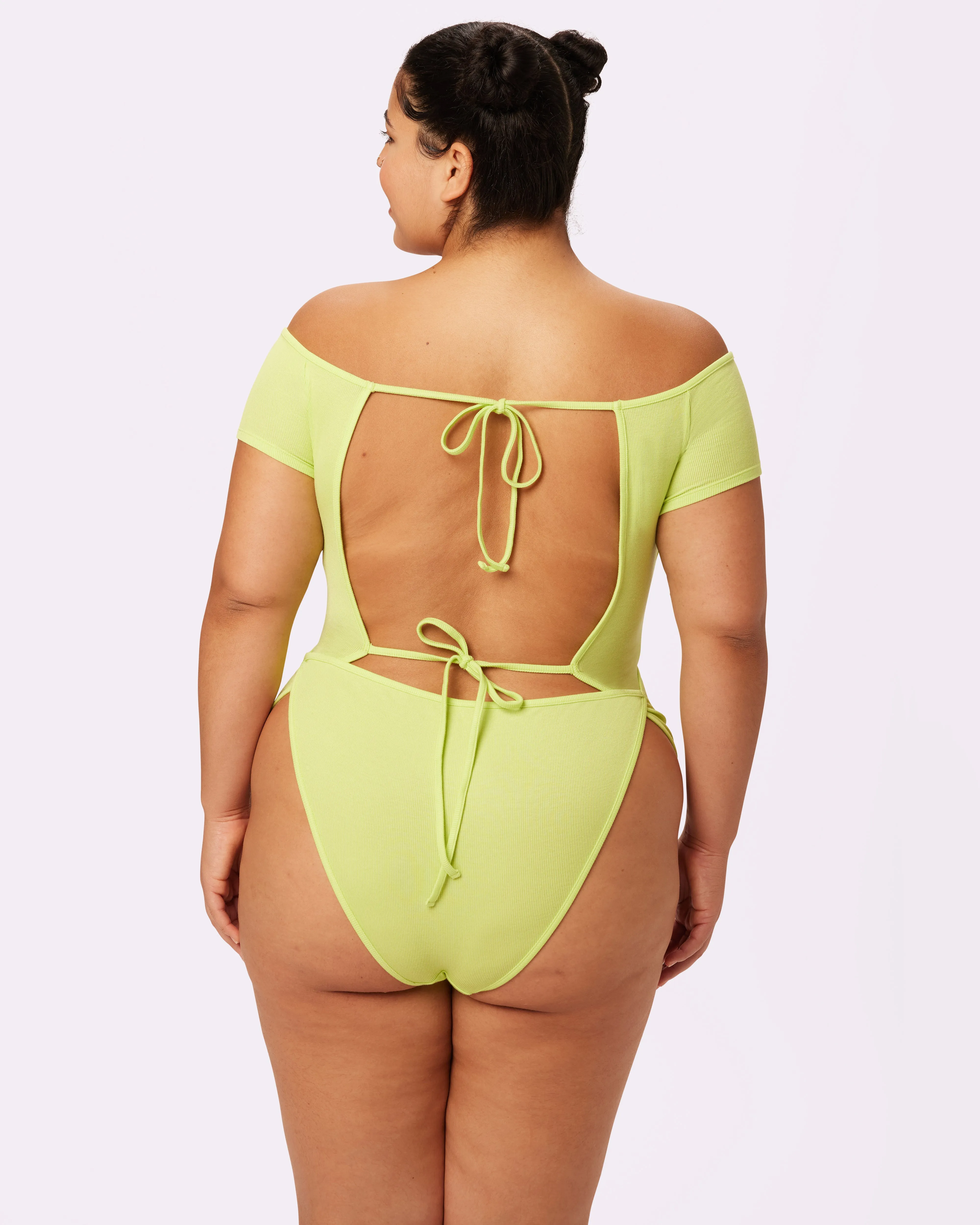 Comfort Rib Tie-Back Bodysuit | Lush Rib | Archive (Lime Fizz) sold by Parade product image thumbnail 2