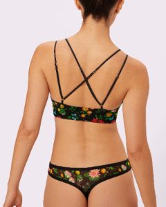 Strappy Longline Bralette | Silky Mesh | Archive (Moody Meadow) sold by Parade