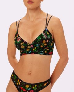Strappy Longline Bralette | Silky Mesh | Archive (Moody Meadow) sold by Parade