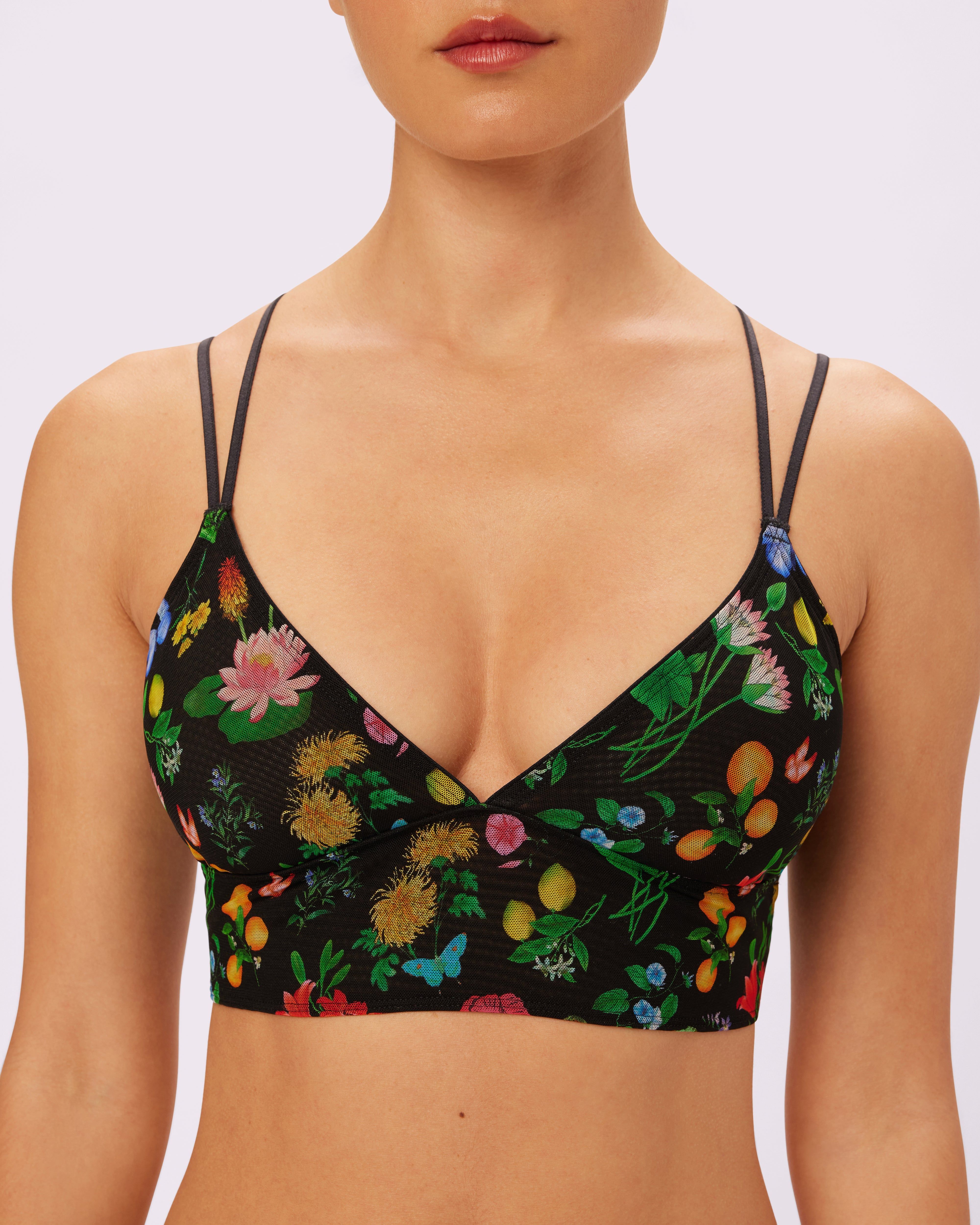 Strappy Longline Bralette | Silky Mesh | Archive (Moody Meadow) sold by Parade product image thumbnail 3