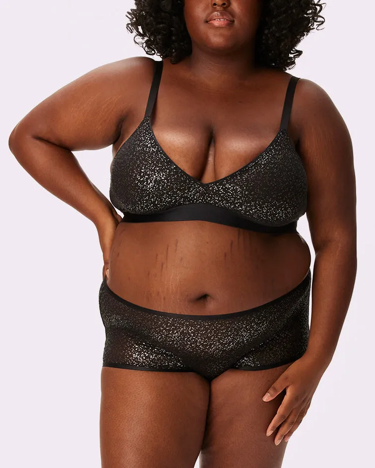 High Rise Boyshort | Silky Mesh | Archive (Gunmetal Glitter) sold by Parade product image thumbnail 3