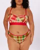 High Cut Thong | Silky Mesh (Tartan Haze) sold by Parade