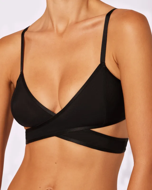 Luxe Sheer Criss-Cross Bralette | Silky Mesh (Eightball) sold by Parade