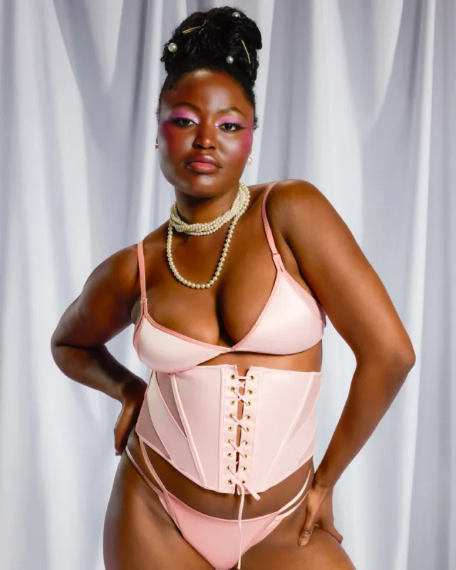 Luxe Sculpt Underbust Corset | Glow Satin | Archive (Pink Sands) sold by Parade