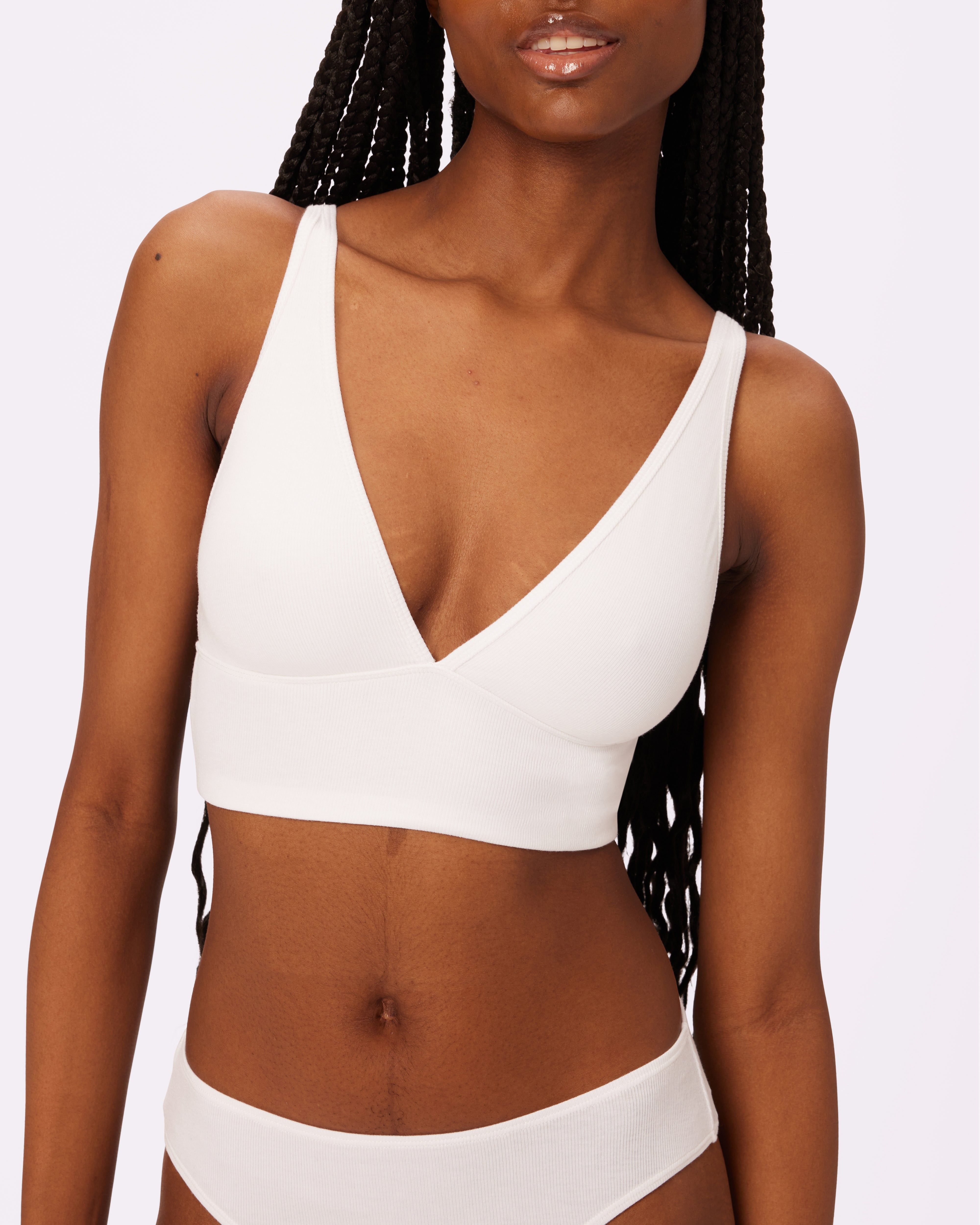 1.5+ Vintage Rib Plunge Scoop Back Bralette | Lush Rib | Achive (Cloud) sold by Parade product image thumbnail 4