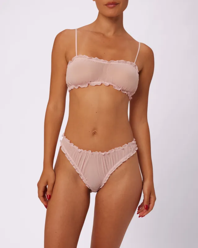 Sheer Romance Flutter Bralette | Silky Mesh | Archive (Powder Puff) sold by Parade