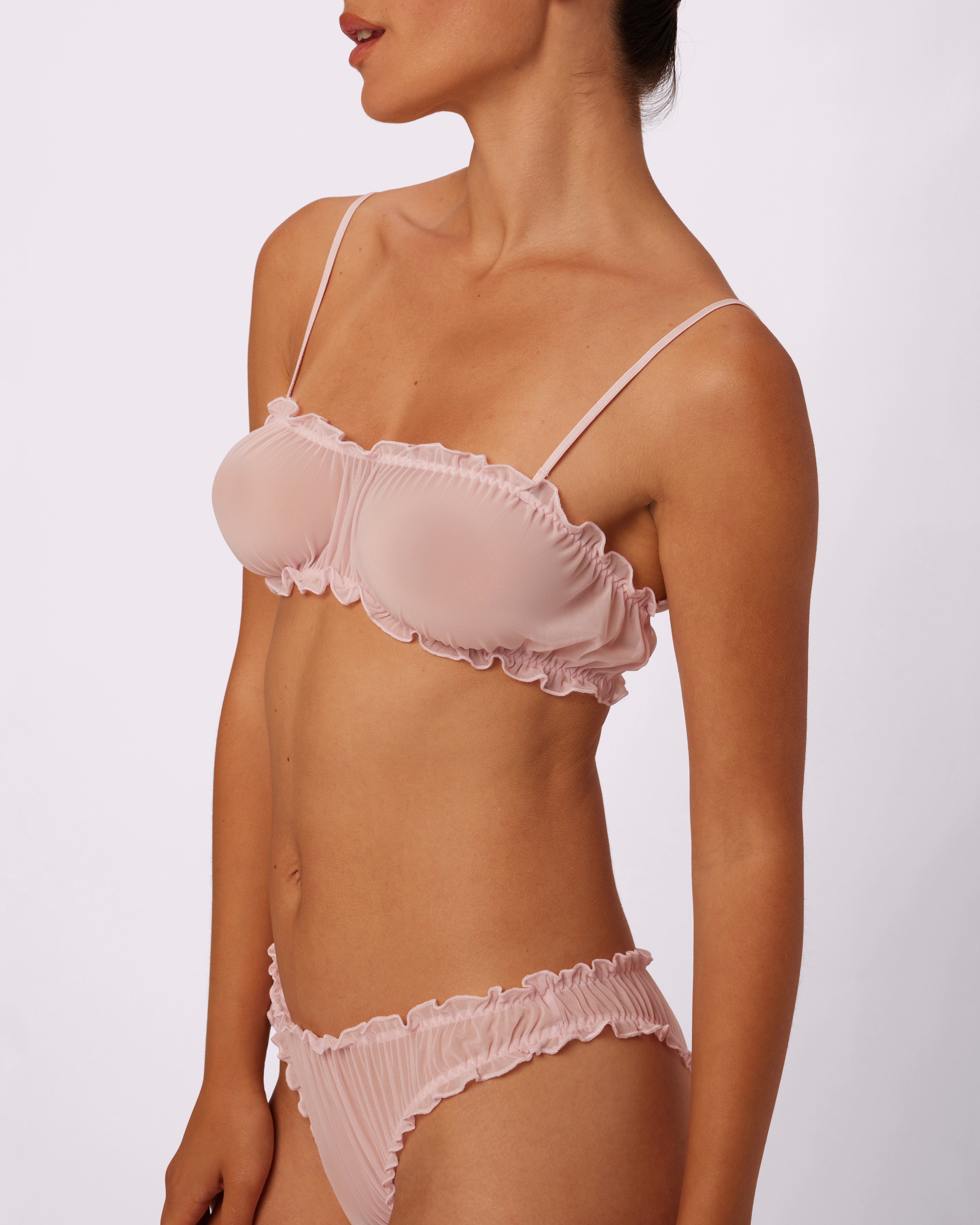 0+ Sheer Romance Flutter Bralette | Silky Mesh | Archive (Powder Puff) sold by Parade product image thumbnail 4