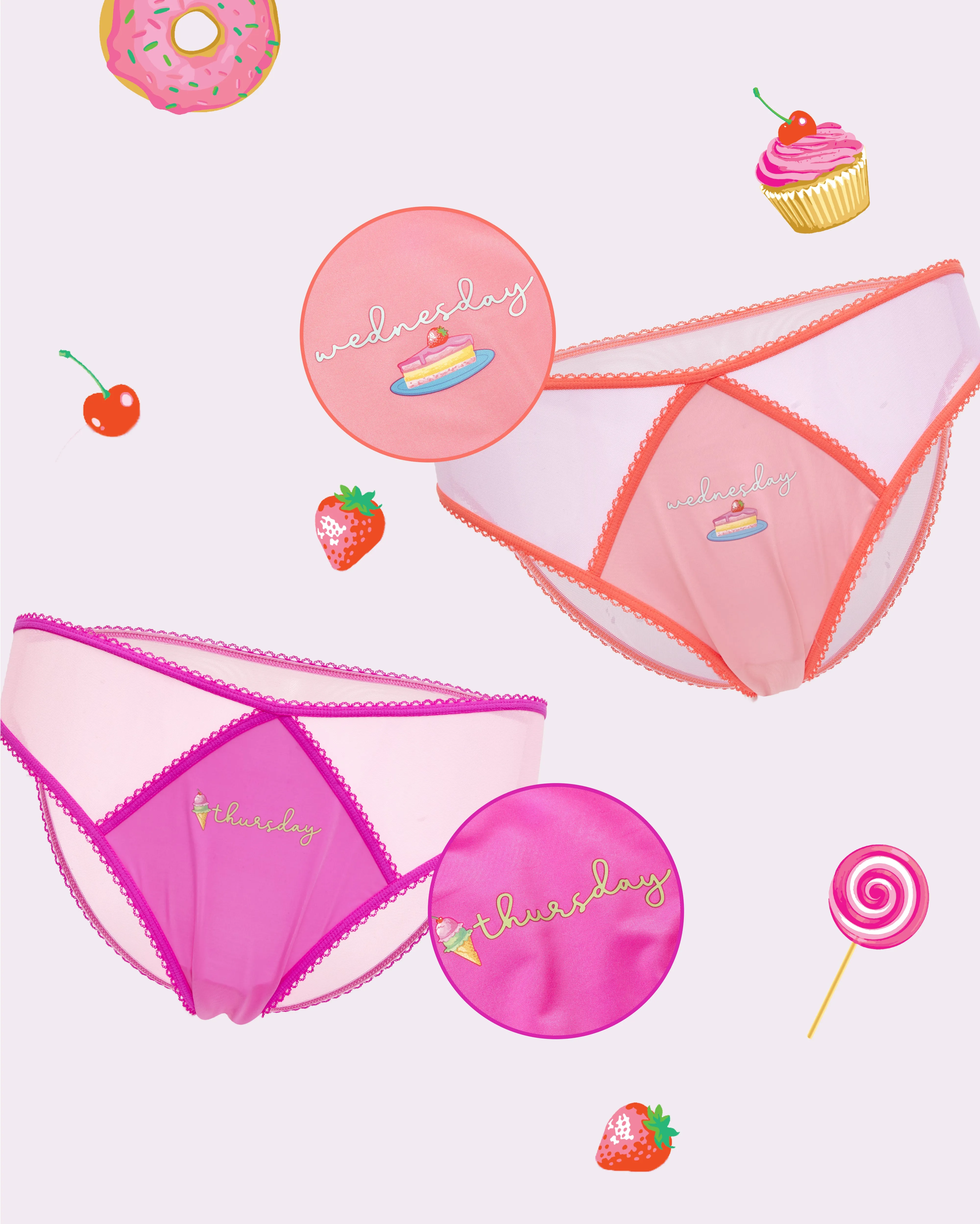 Silky Mesh Sweet Week 5-Day Cheeky Pack | Silky Mesh (Multicolor) sold by Parade product image thumbnail 3