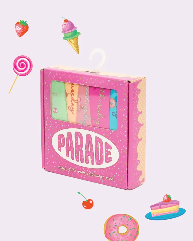 Silky Mesh Sweet Week 5-Day Cheeky Pack | Silky Mesh (Multicolor) sold by Parade