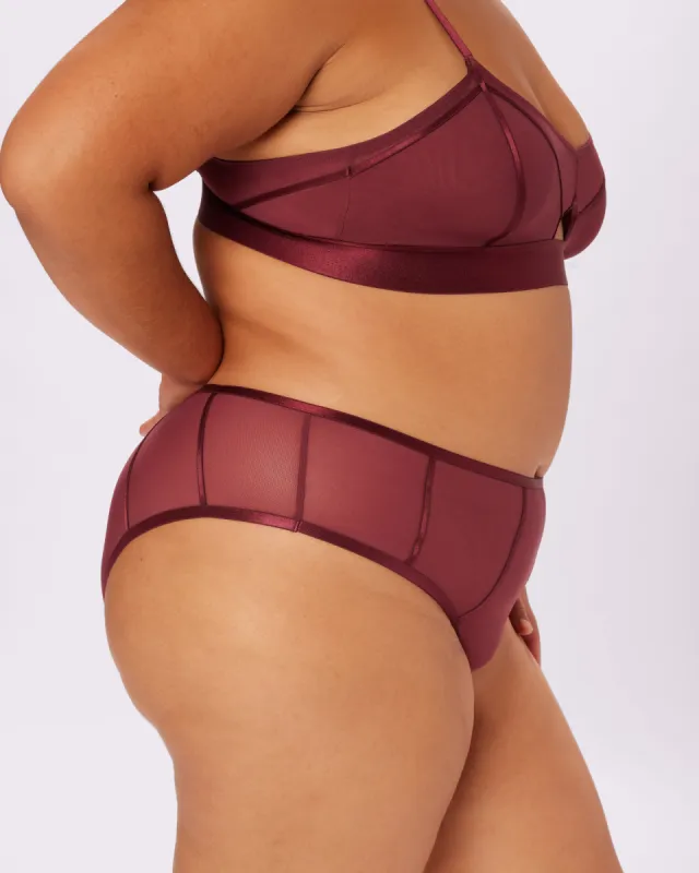 Sheer Sculpt Pop High Rise Cheeky | Silky Mesh | Archive (Blackberry) sold by Parade