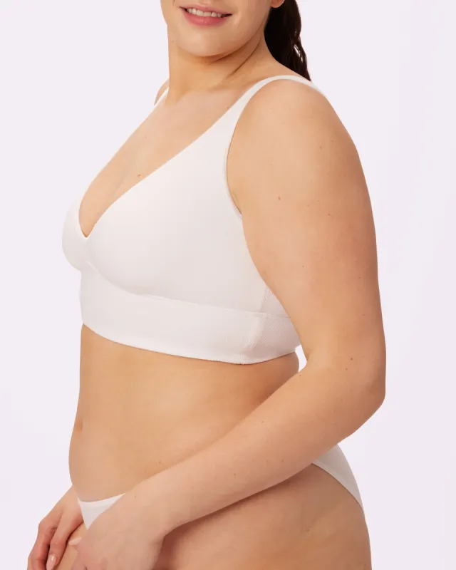 Vintage Rib Plunge Scoop Back Bralette | Lush Rib | Archive (Glacier) sold by Parade