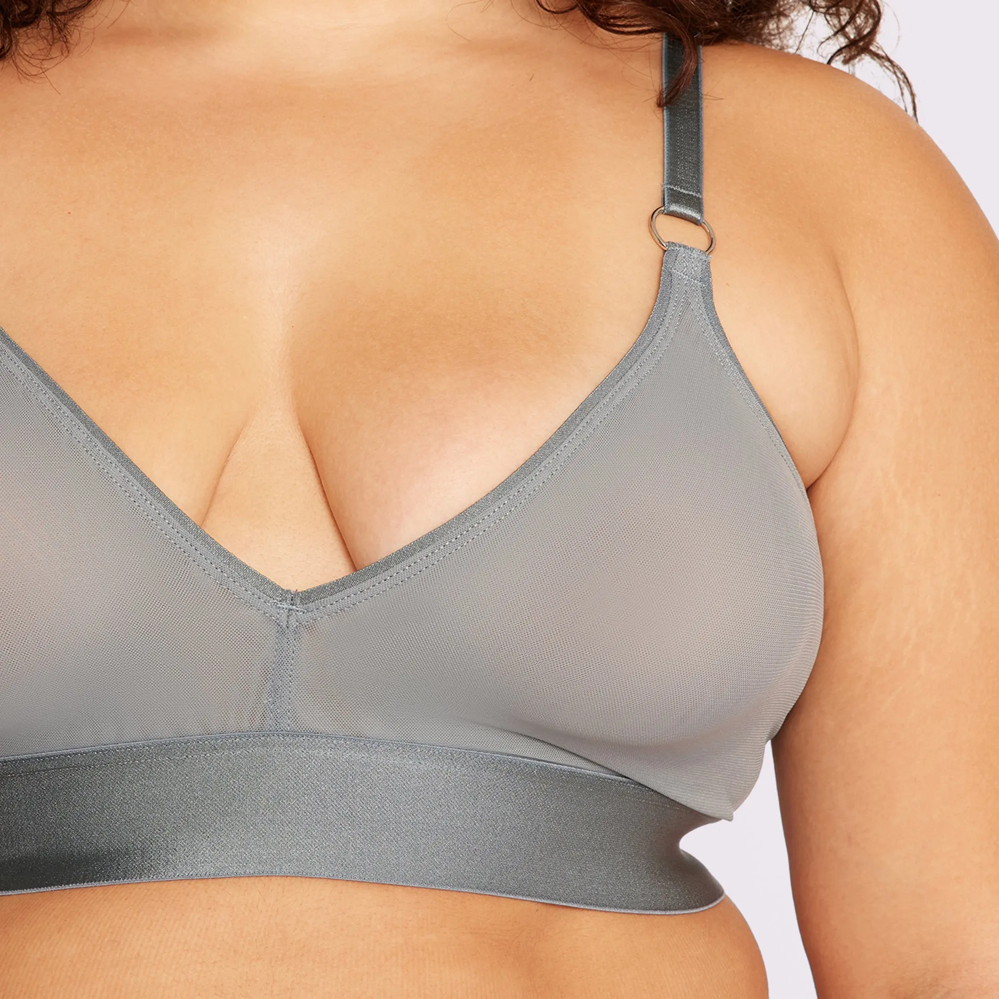 Triangle Bralette Hardware | Silky Mesh | Archive (Stormy Silver) sold by Parade product image thumbnail 4