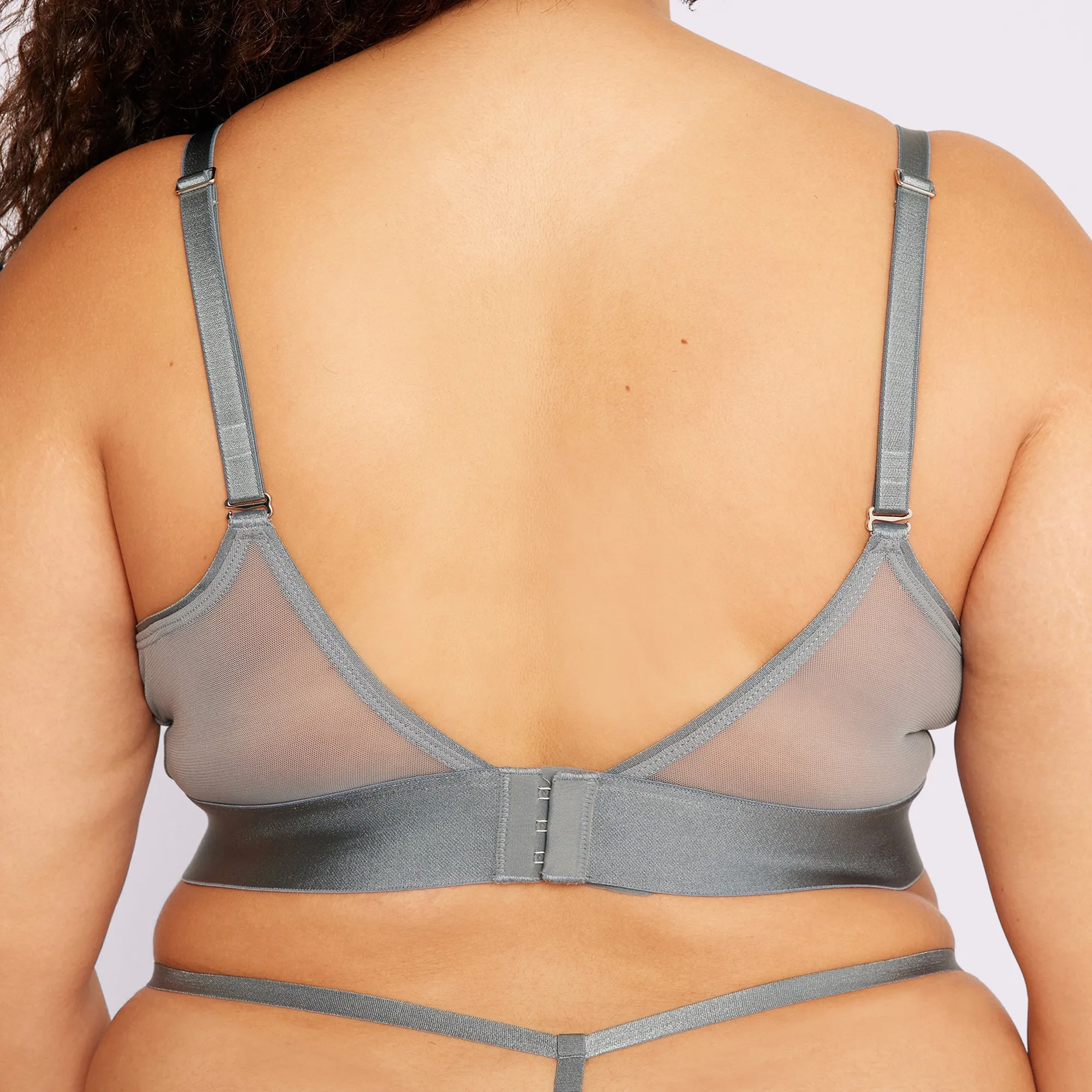 Triangle Bralette Hardware | Silky Mesh | Archive (Stormy Silver) sold by Parade product image thumbnail 5