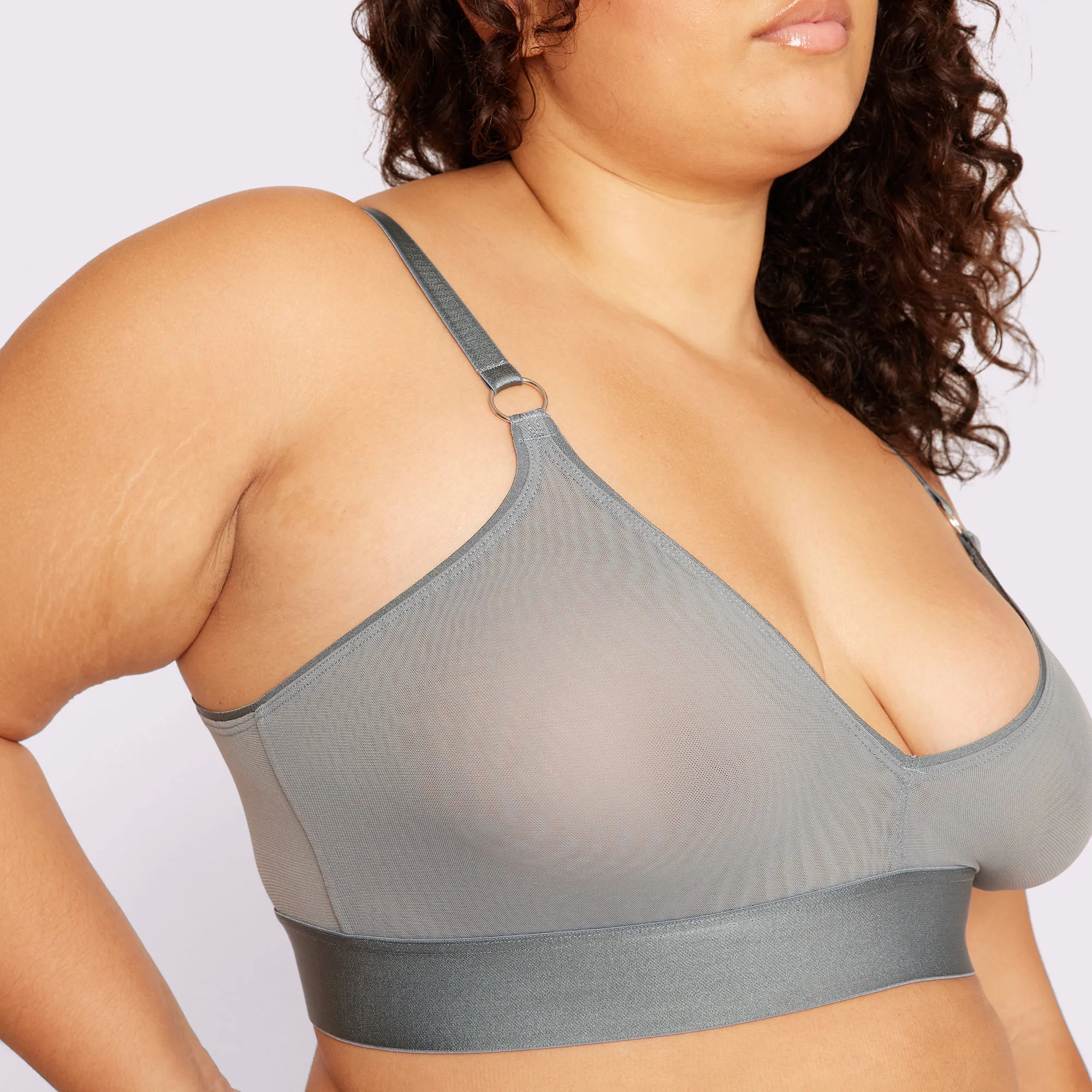 Triangle Bralette Hardware | Silky Mesh | Archive (Stormy Silver) sold by Parade product image thumbnail 3