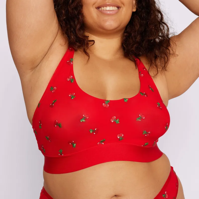 XS Racerback Scoop Bralette | Silky Mesh | Archive (Cherry Crush) sold by Parade