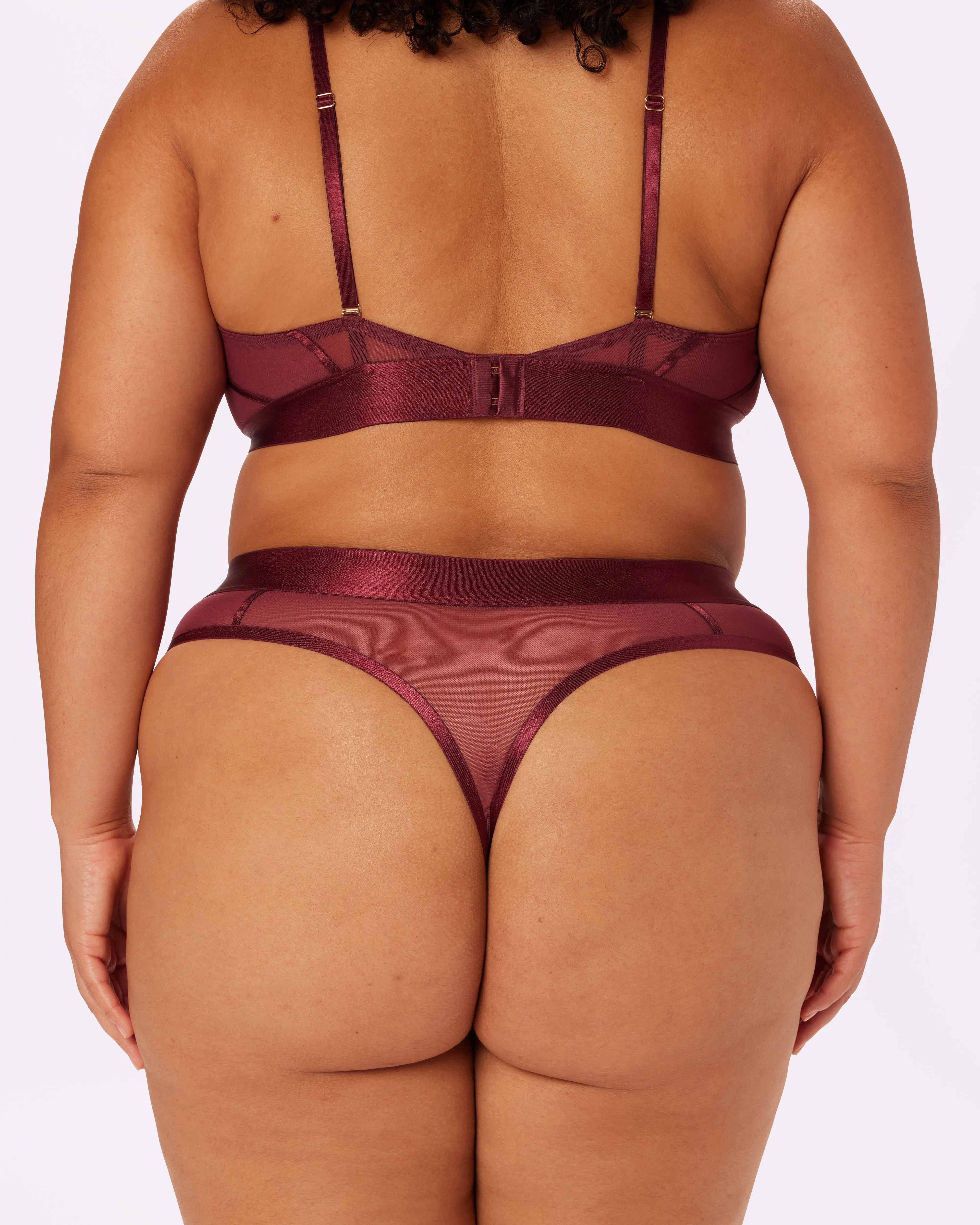 Sheer Sculpt Pop High Cut Thong | Silky Mesh | Archive (Blackberry) sold by Parade product image thumbnail 2