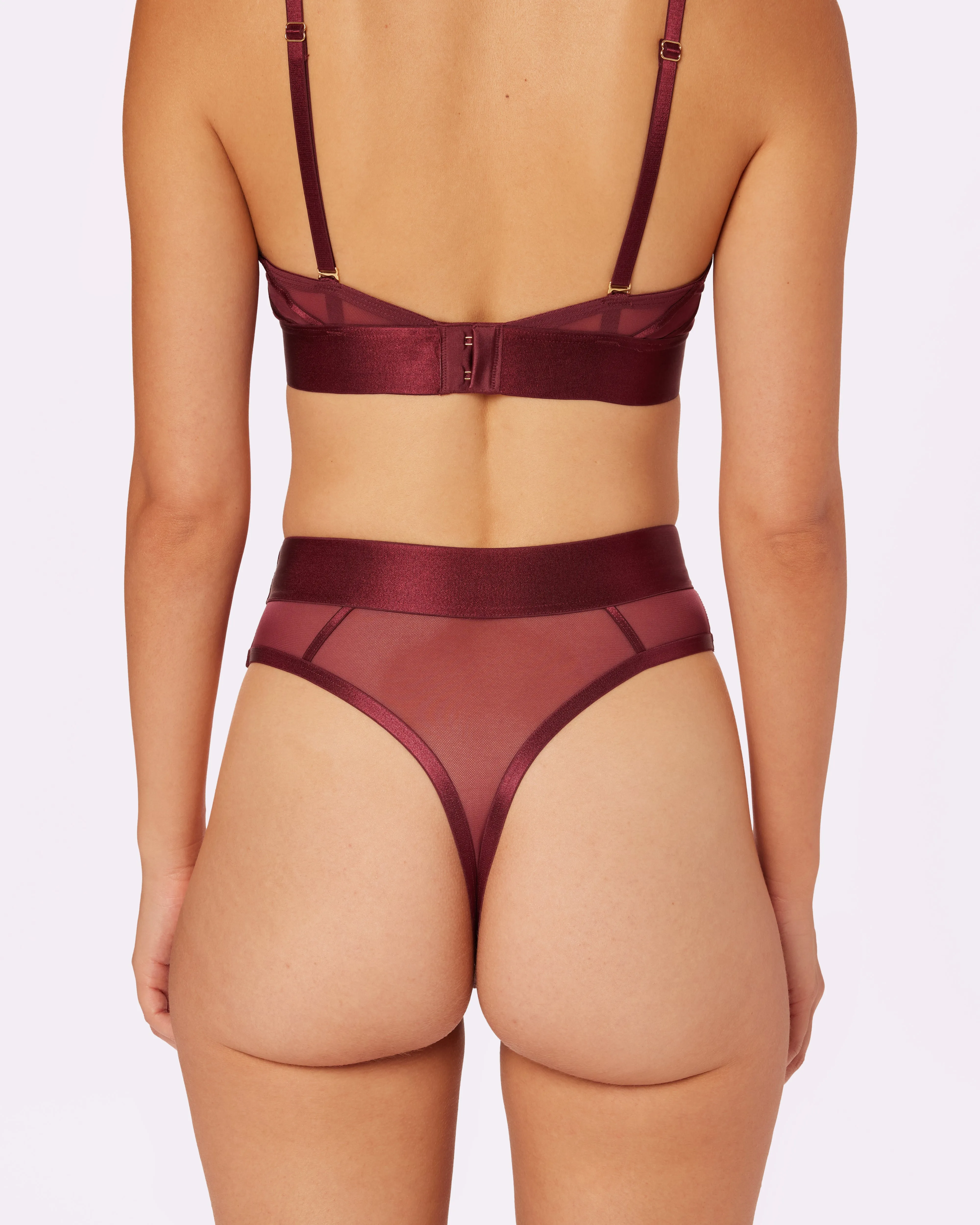 Sheer Sculpt Pop High Cut Thong | Silky Mesh | Archive (Blackberry) sold by Parade product image thumbnail 5