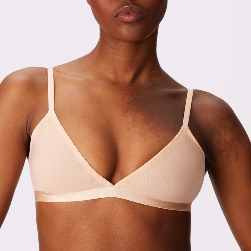 2+ Triangle Bralette | Silky Mesh | Archive (Sand) sold by Parade