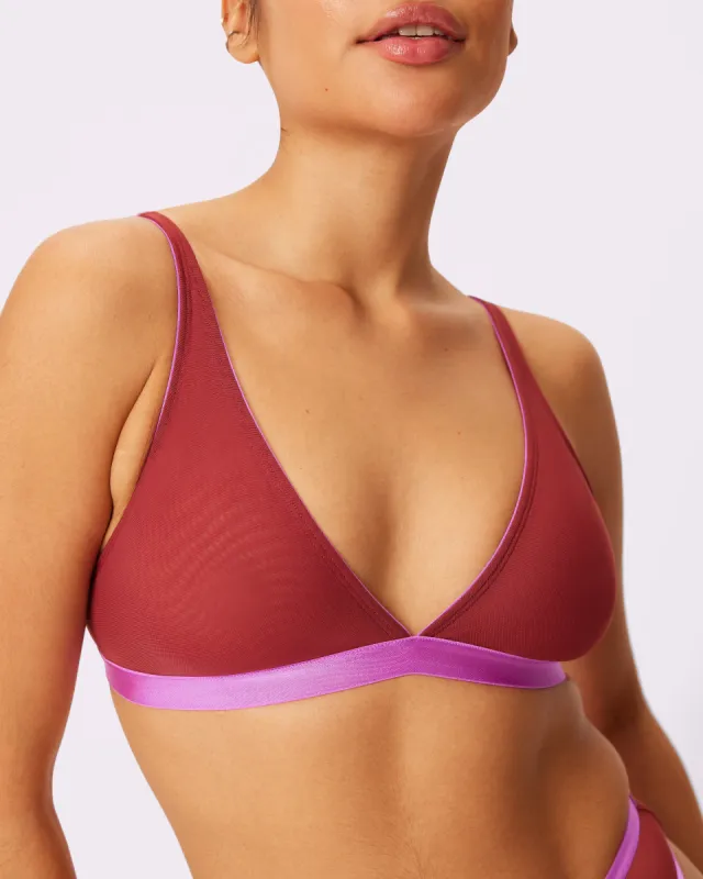 Plunge Bralette | Silky Mesh | Archive (Grenadine) sold by Parade