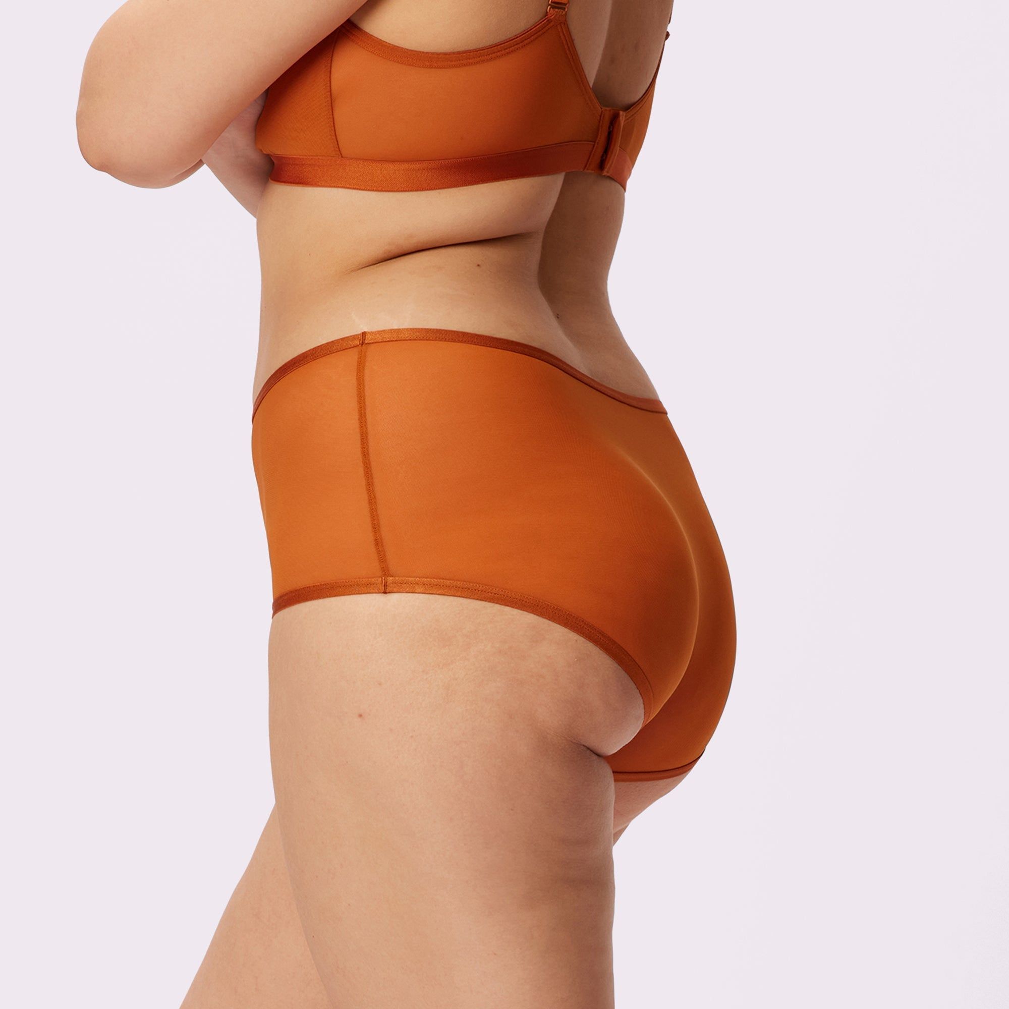 XS High Rise Boyshort | Silky Mesh | Archive (Kombucha) sold by Parade