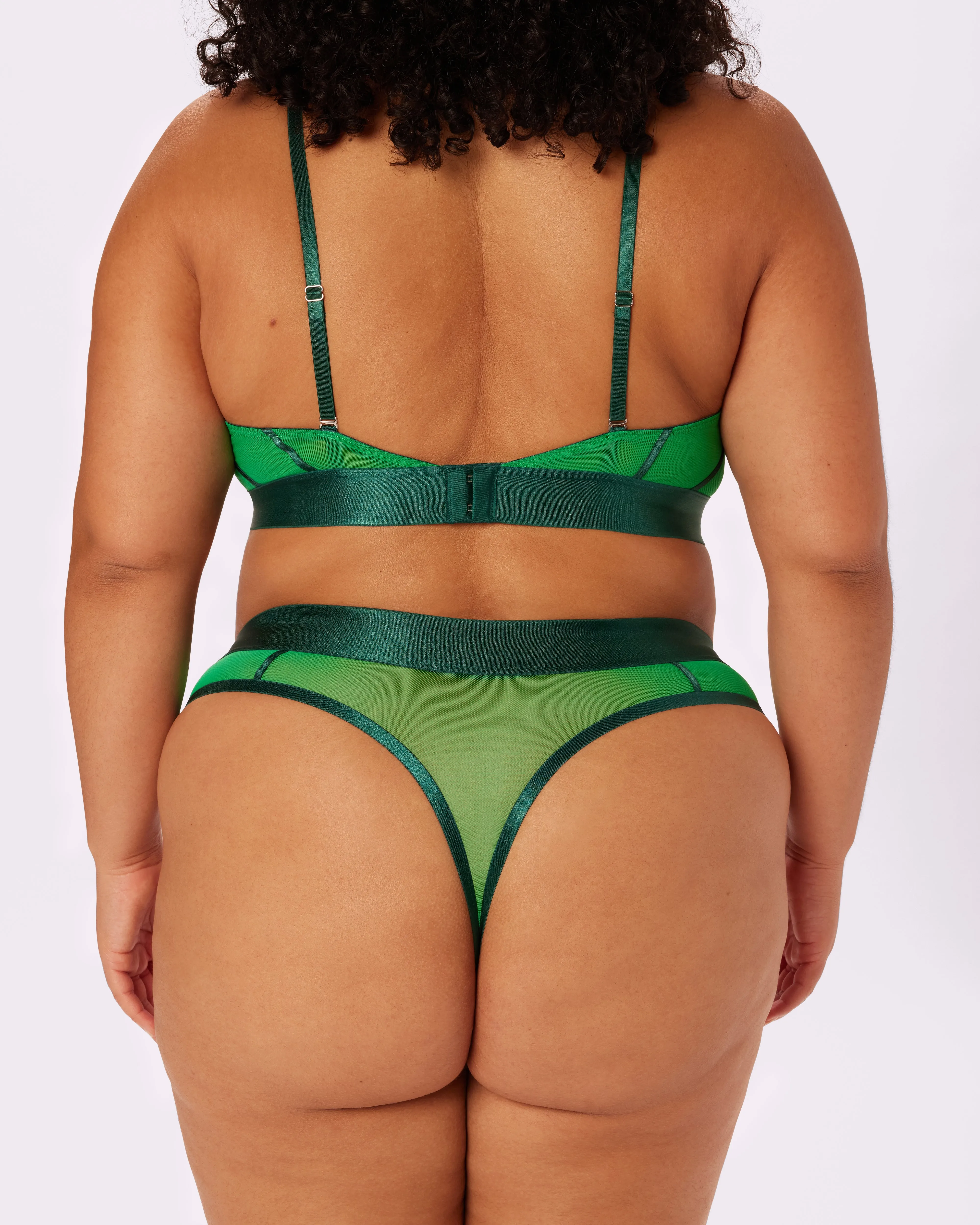 Sheer Sculpt Pop High Cut Thong | Silky Mesh | Archive (June Bug) sold by Parade product image thumbnail 4