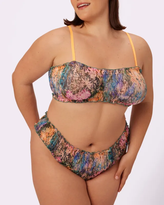 Sheer Romance Flutter Bralette | Silky Mesh | Archive (Watercolor) sold by Parade