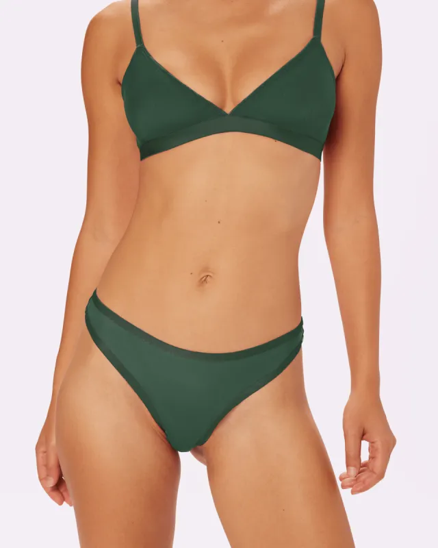 Mid-Rise Thong | Silky Mesh | Archive (Jade) sold by Parade