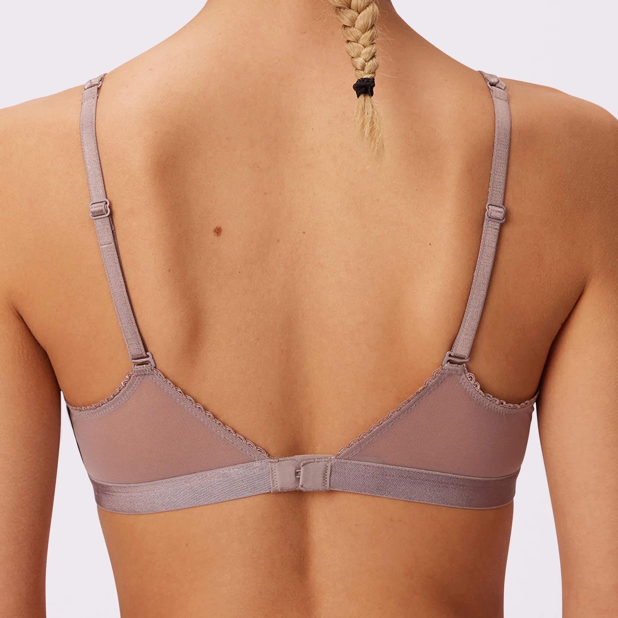 Flirty Lace Touch Triangle Bralette | Silky Mesh | Archive (Sandcastle) sold by Parade product image thumbnail 5