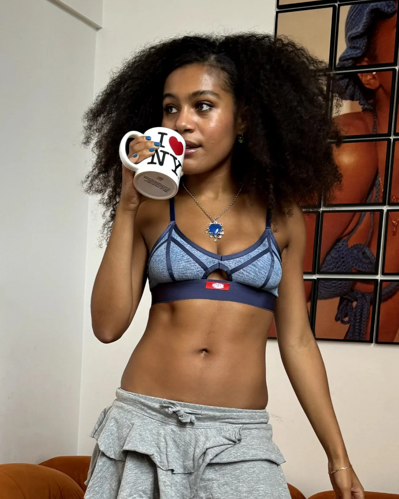 Silky Mesh Sheer Cutout Triangle Bralette | Silky Mesh | Archive (Denim Dupe) sold by Parade