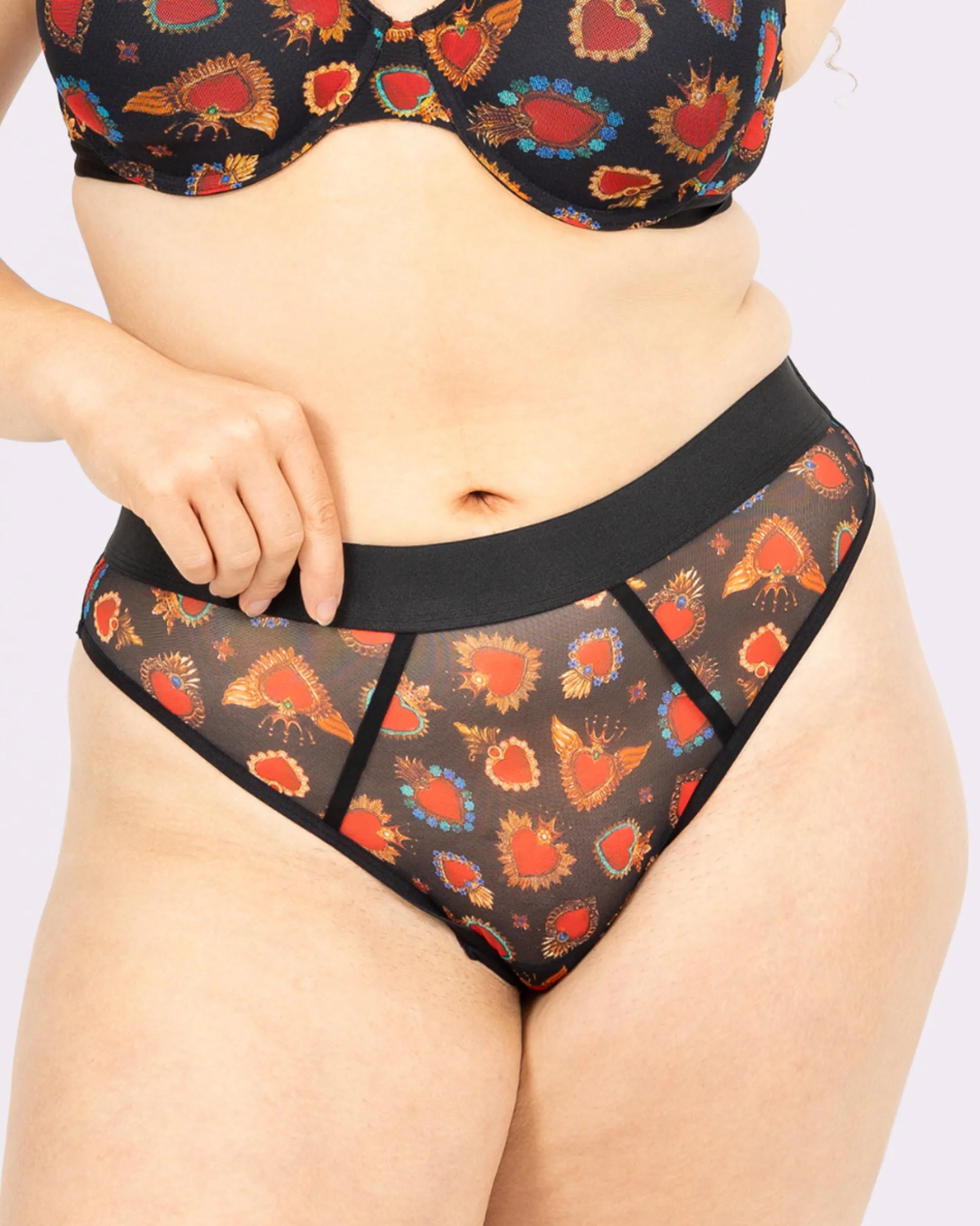 Silky Mesh Sheer High Cut Thong | Silky Mesh | Archive (Crowned Hearts) sold by Parade