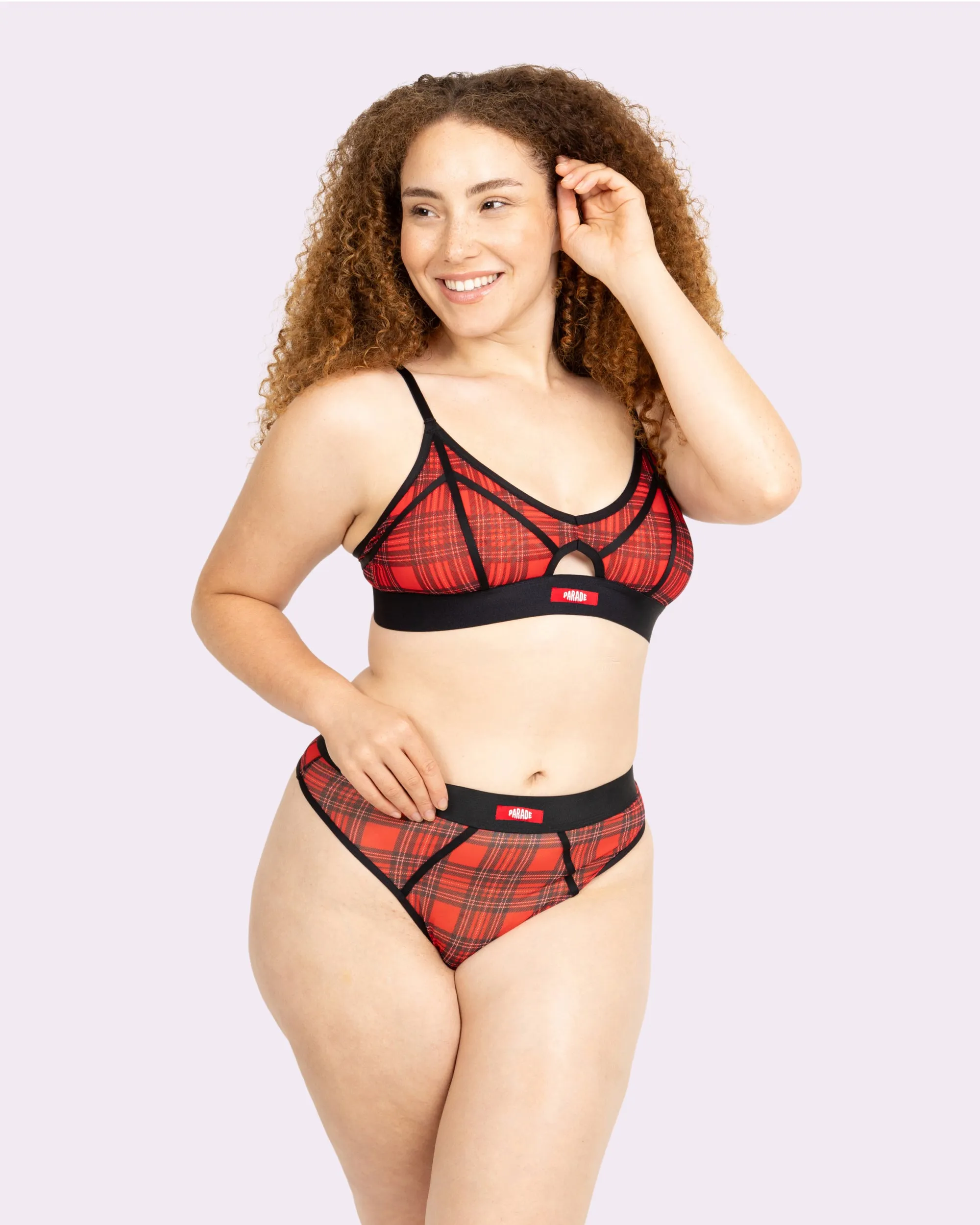 Silky Mesh Sheer High Cut Thong | Silky Mesh | Archive (Tartan Plaid) sold by Parade product image thumbnail 4