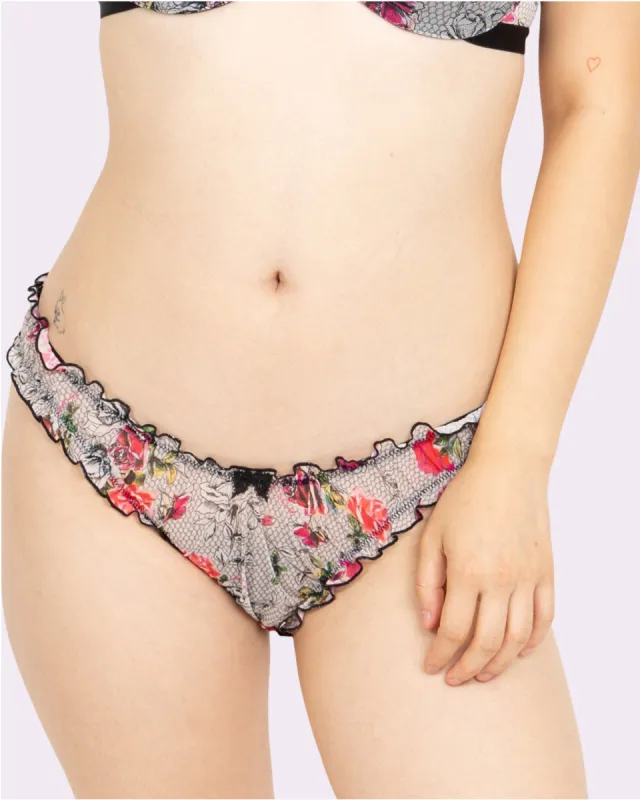 Silky Mesh Flutter Cheeky | Silky Mesh | Archive (Tattoo Floral) sold by Parade