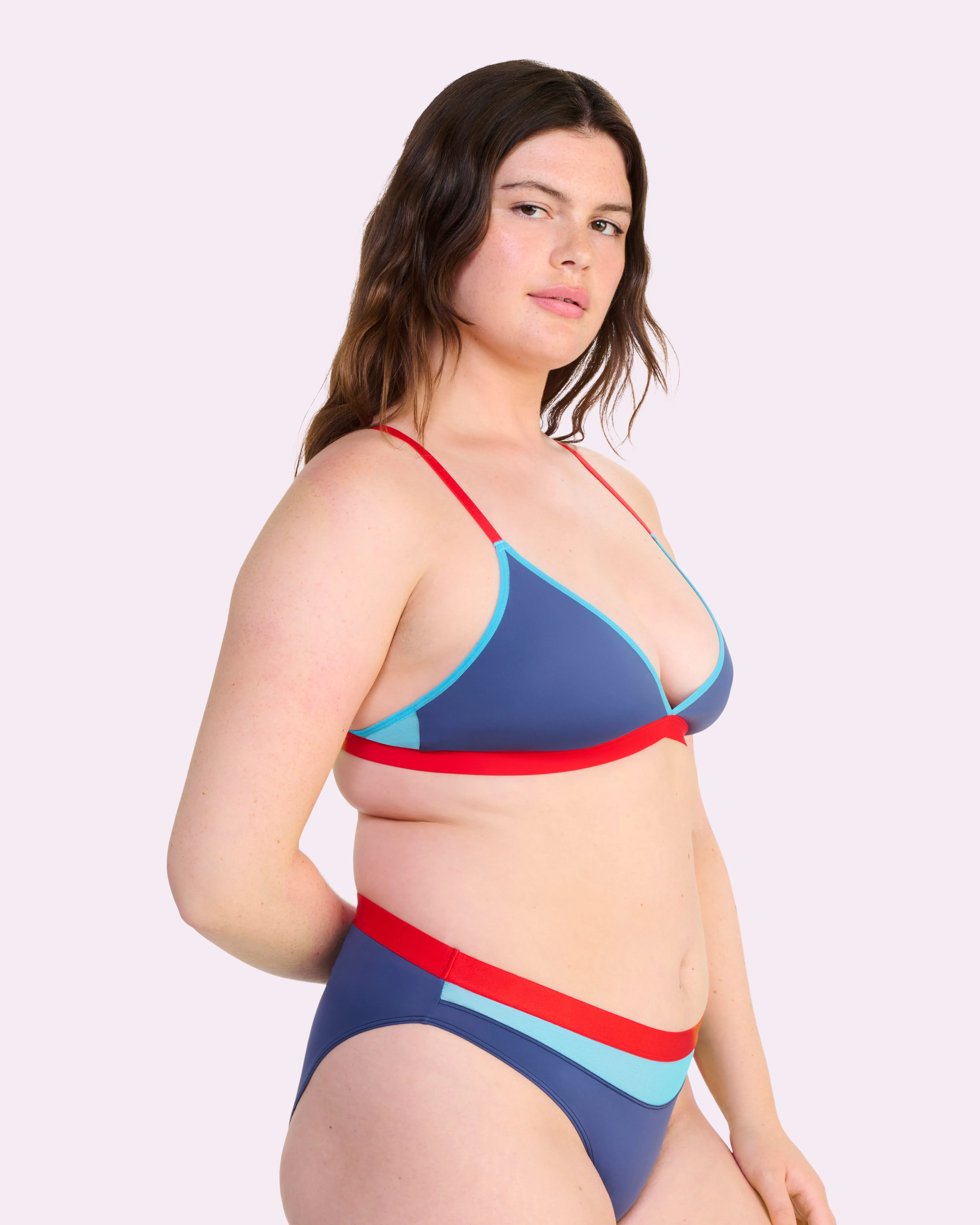 Re:Play New Triangle Bralette | Ultra-Soft Re:Play (Crown Blue Colorblock) sold by Parade product image thumbnail 5