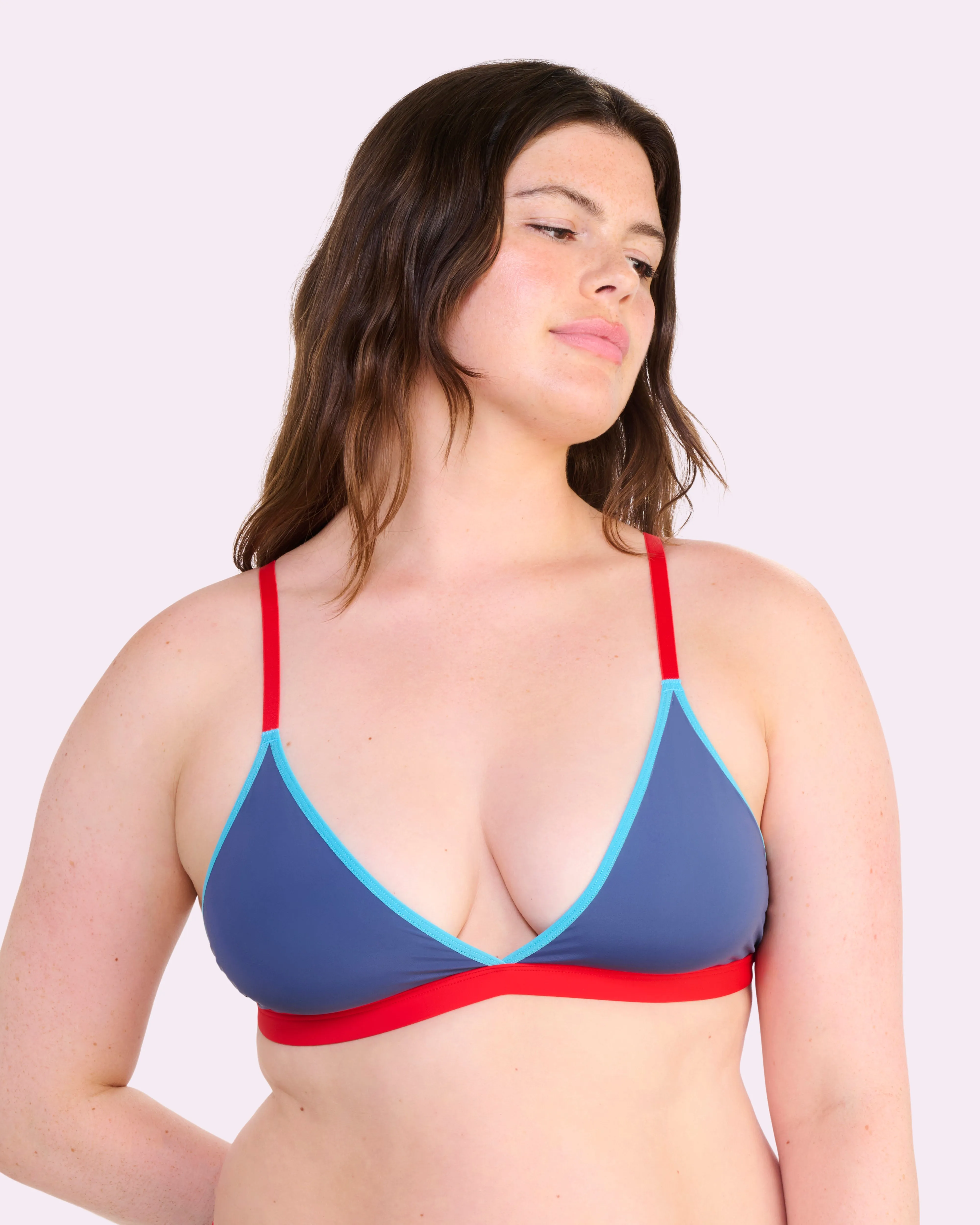 Re:Play New Triangle Bralette | Ultra-Soft Re:Play (Crown Blue Colorblock) sold by Parade