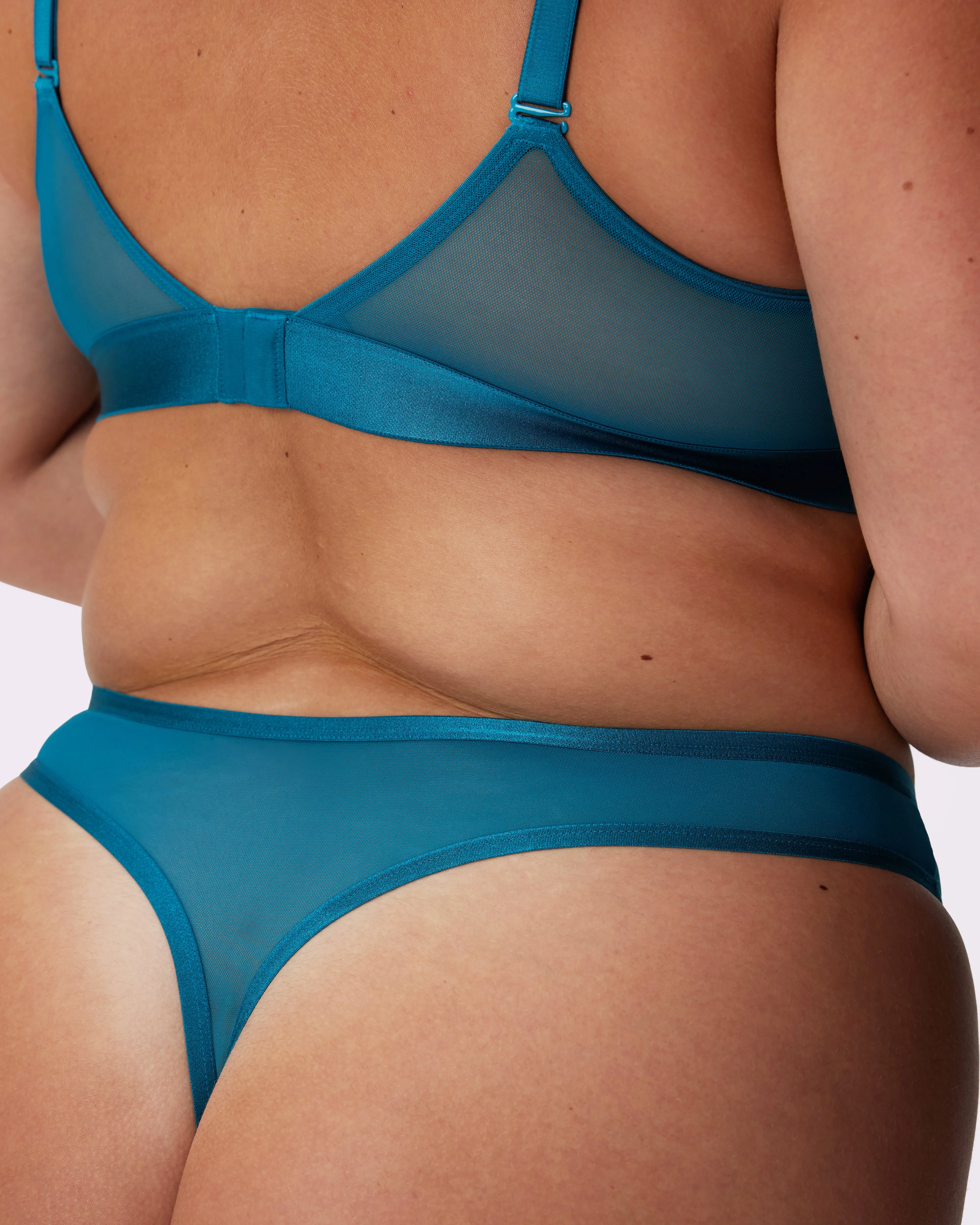 Silky Mesh High Cut Thong | Silky Mesh | Archive (Lagoon) sold by Parade