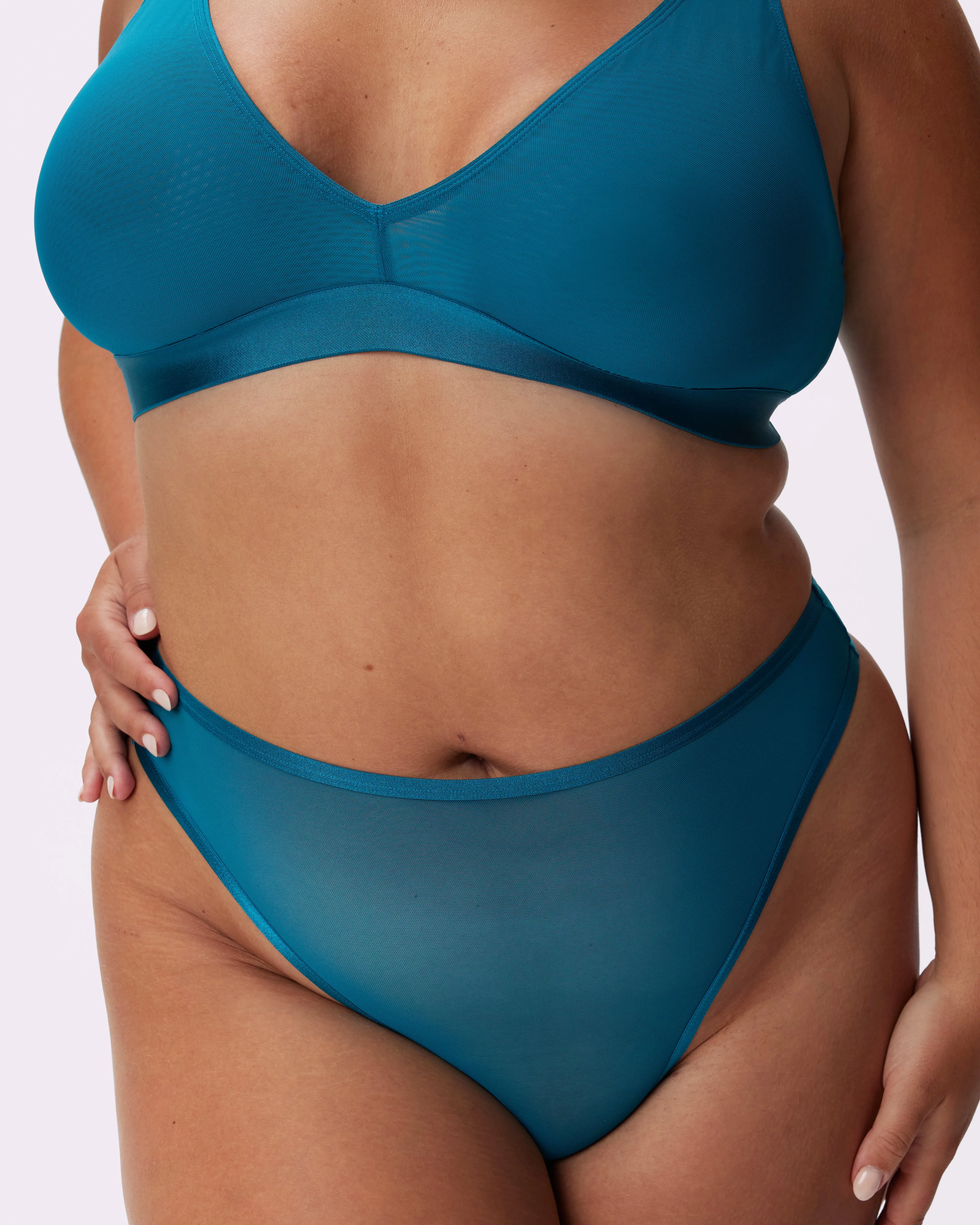 Silky Mesh High Cut Thong | Silky Mesh | Archive (Lagoon) sold by Parade product image thumbnail 3