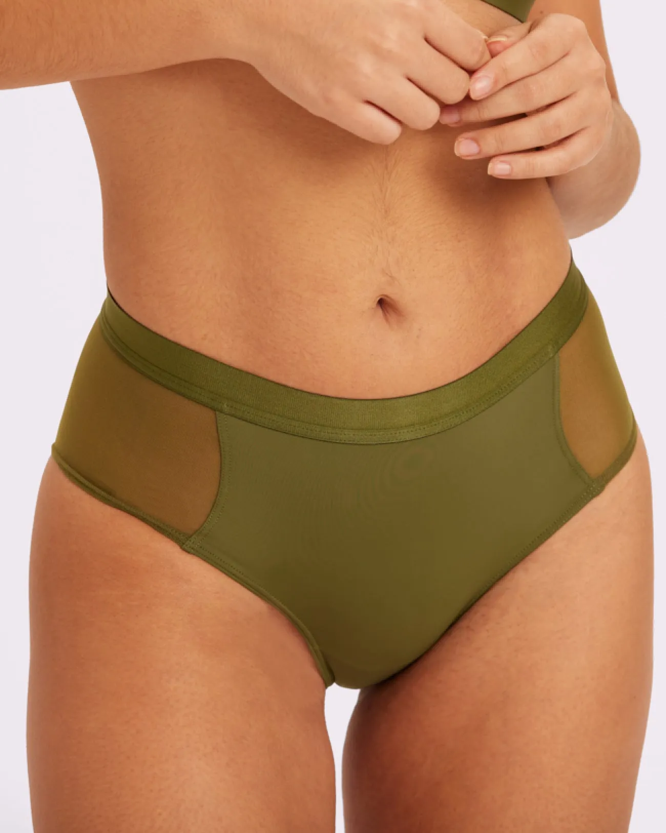 Re:Play High Waisted Brief | Ultra-Soft Re:Play (Olive) sold by Parade