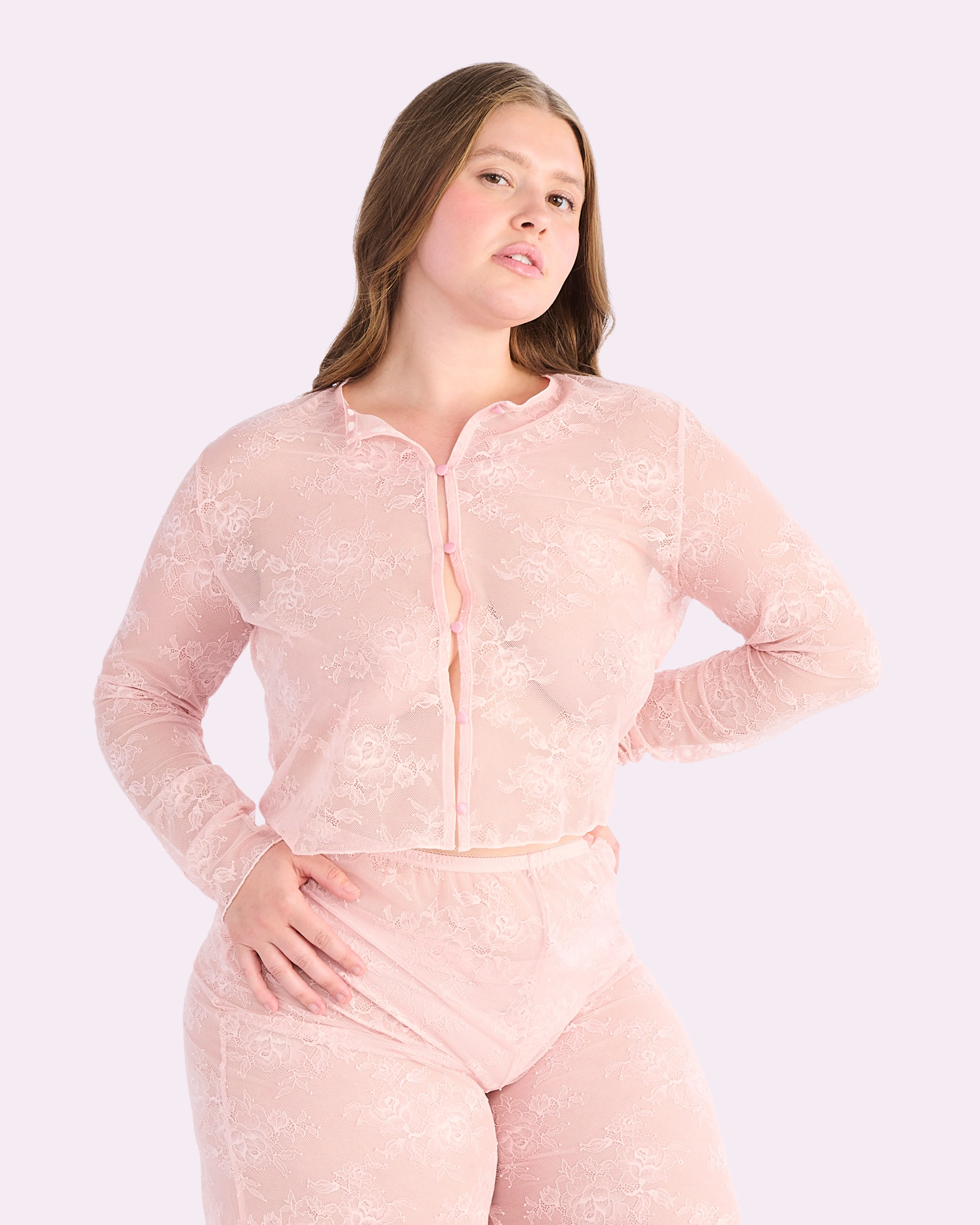 That Lace Cardigan | That Lace (Blushing Rose) sold by Parade product image thumbnail 5