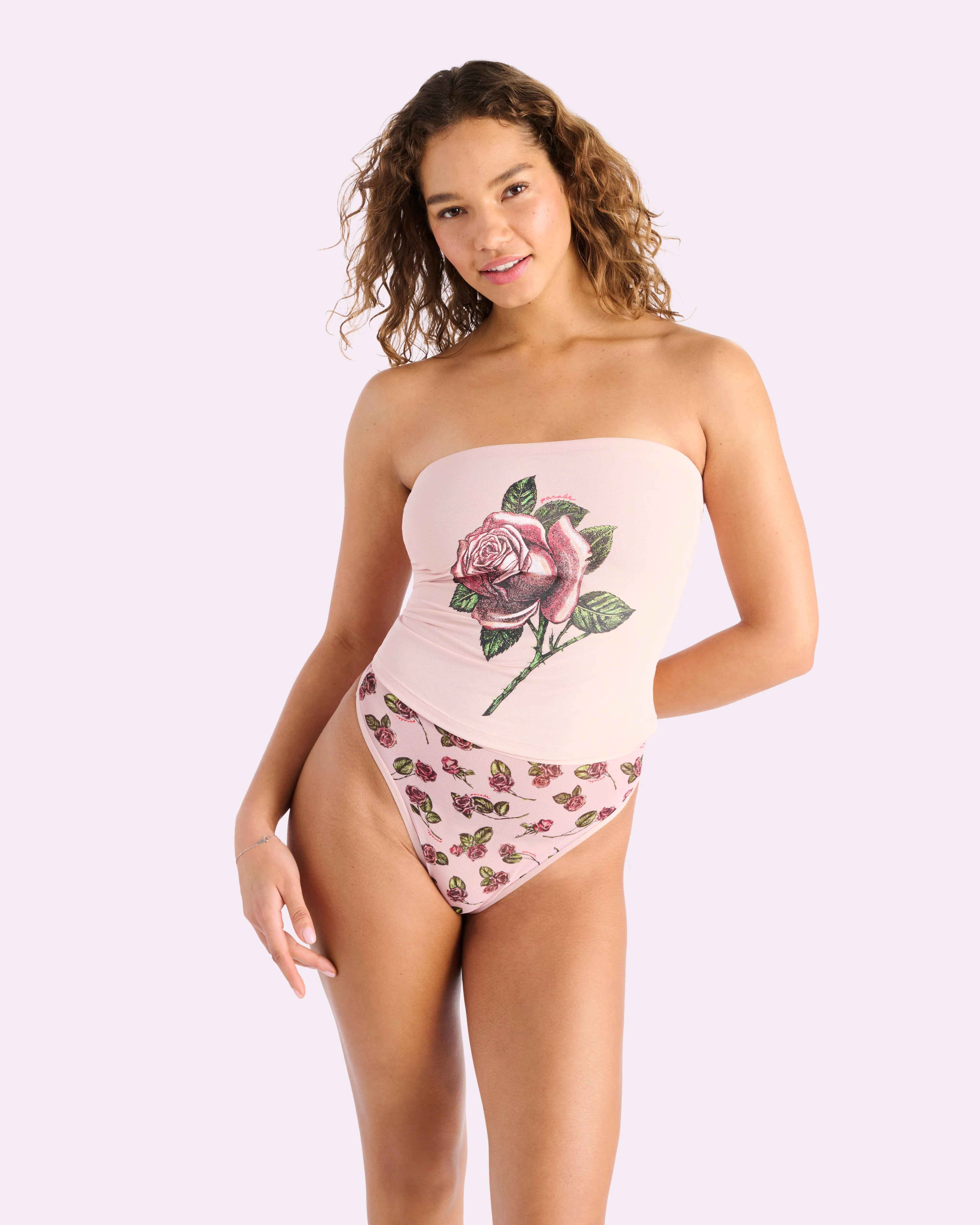 Silky Mesh Tube Top | Silky Mesh (Parade Rose) sold by Parade product image thumbnail 4