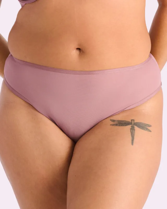 Silky Mesh High Rise Cheeky | Silky Mesh (Premium Plum) sold by Parade