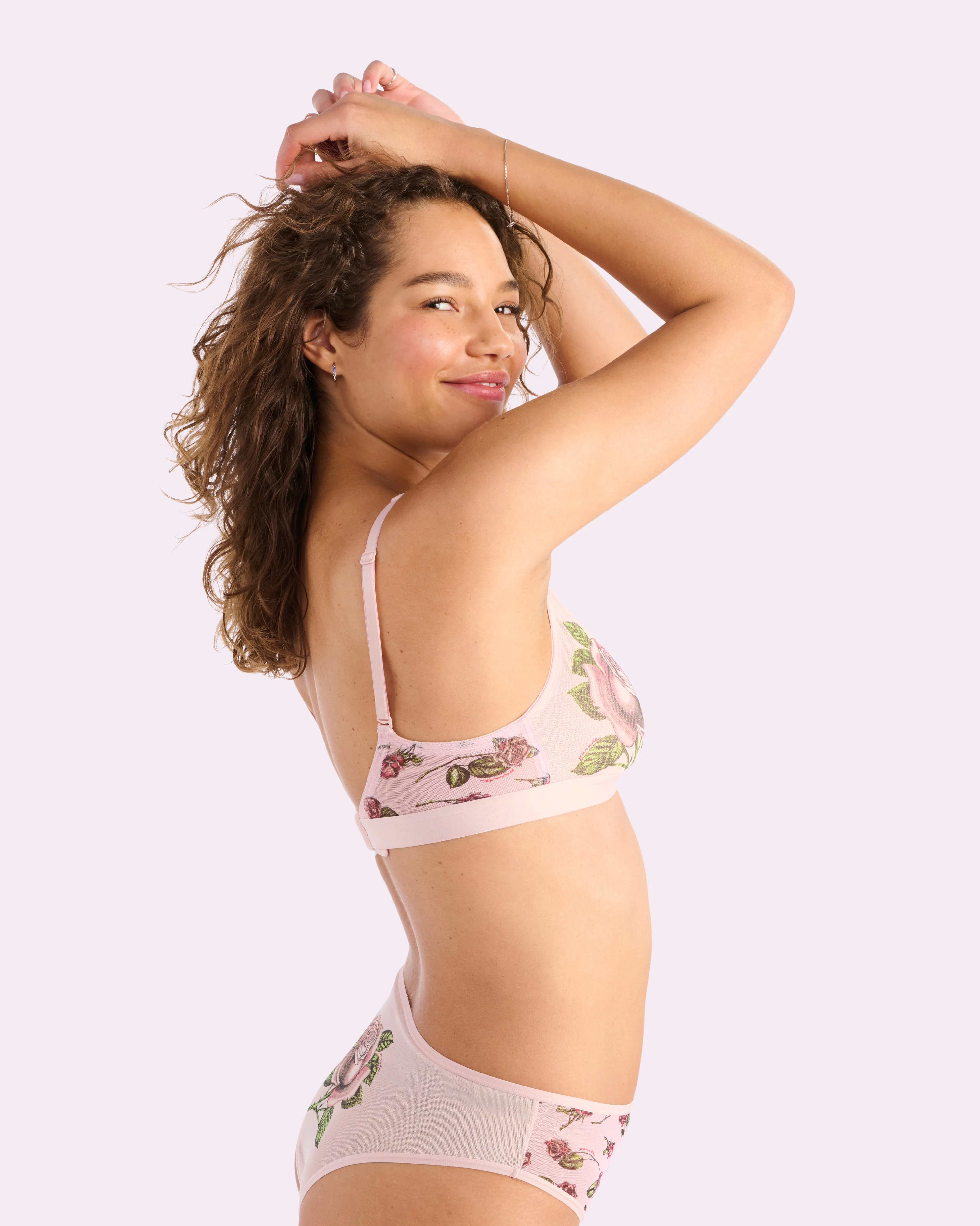 Silky Mesh Plunge Bralette | Silky Mesh (Parade Rose) sold by Parade product image thumbnail 3