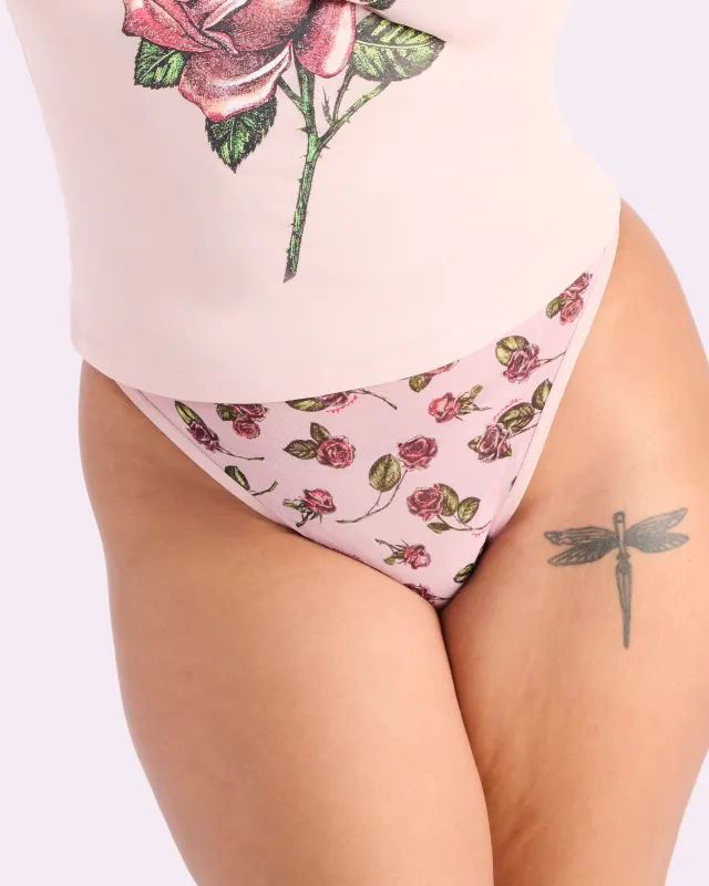 Silky Mesh High Cut Thong | Silky Mesh (Parade Rose) sold by Parade